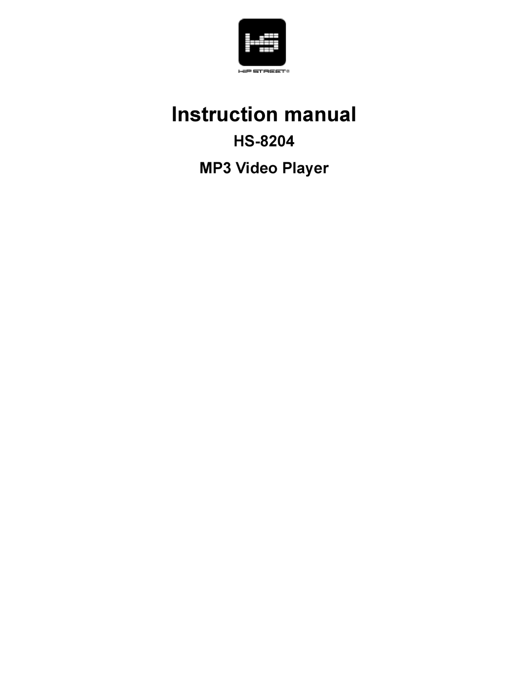 Hip Street HS-8204 instruction manual Instructionmanual 