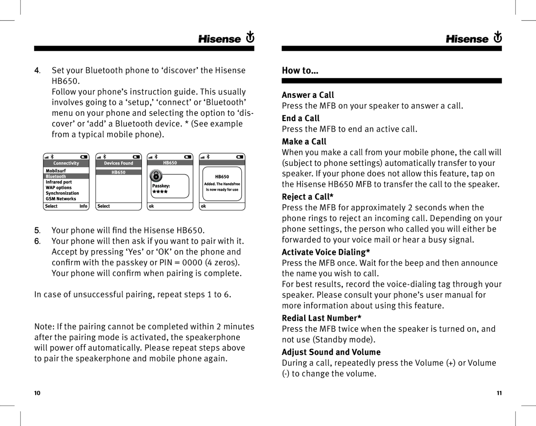 Hisense Group HB650 manual How to… 