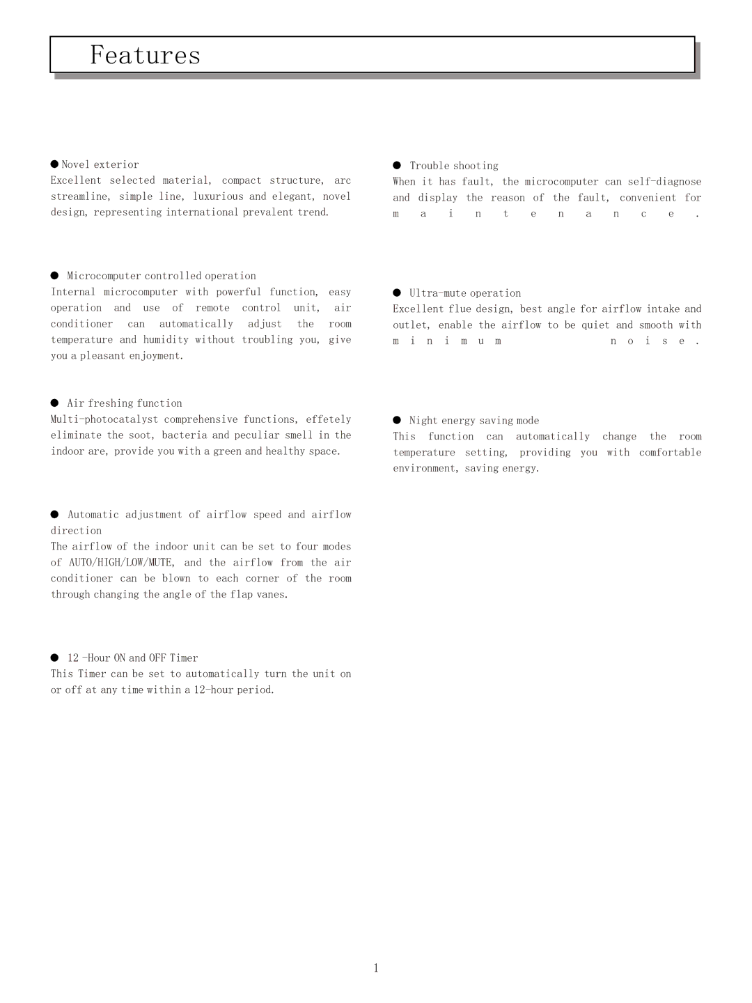 Hisense Group KF-5002GWE manual Features 