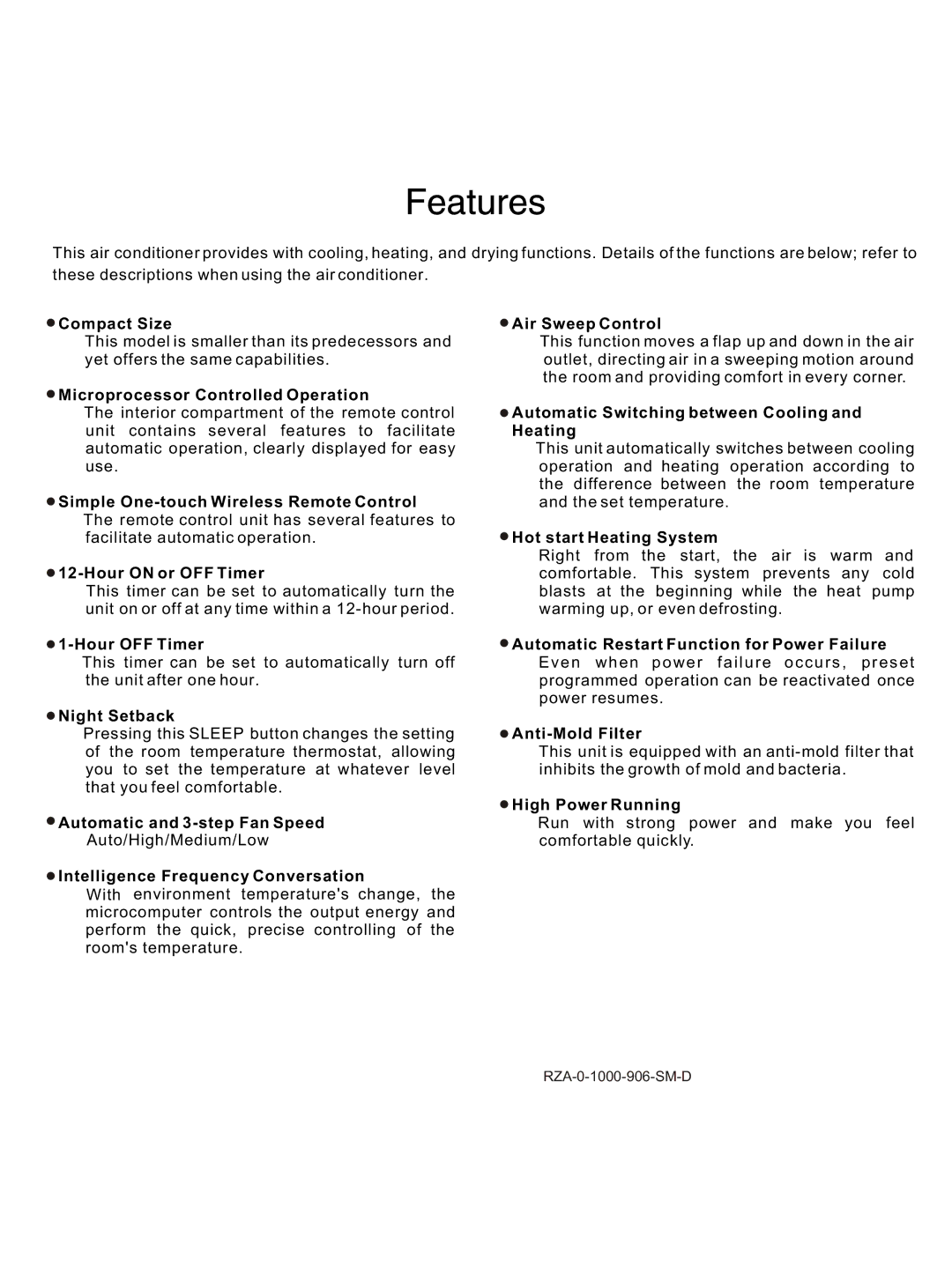 Hisense Group KFR 2801GW/BPE, KFR 2601GW/BPE instruction manual Compact Size 