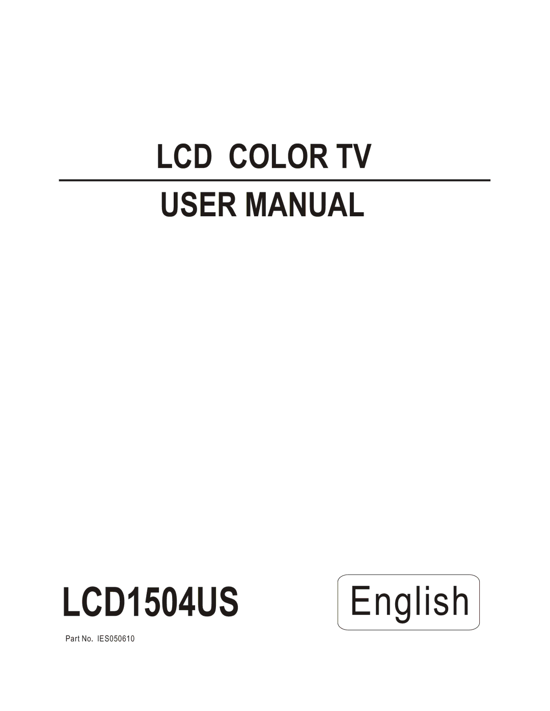 Hisense Group user manual LCD1504US English 