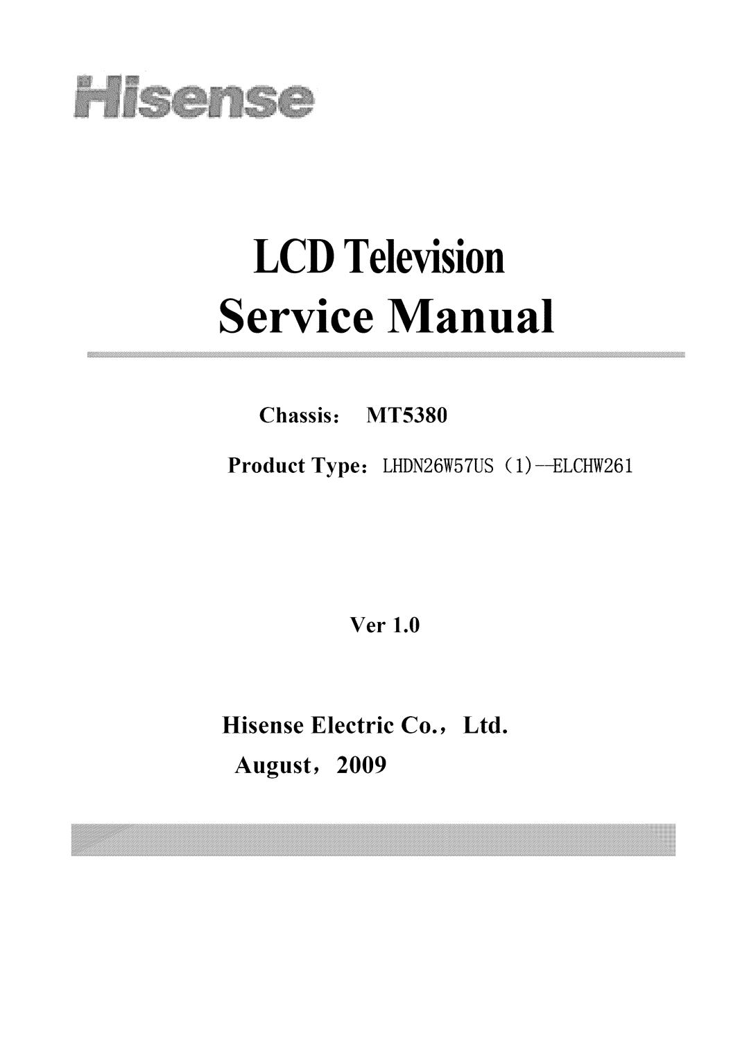 Hisense Group MT5380 service manual LCDTelevision 