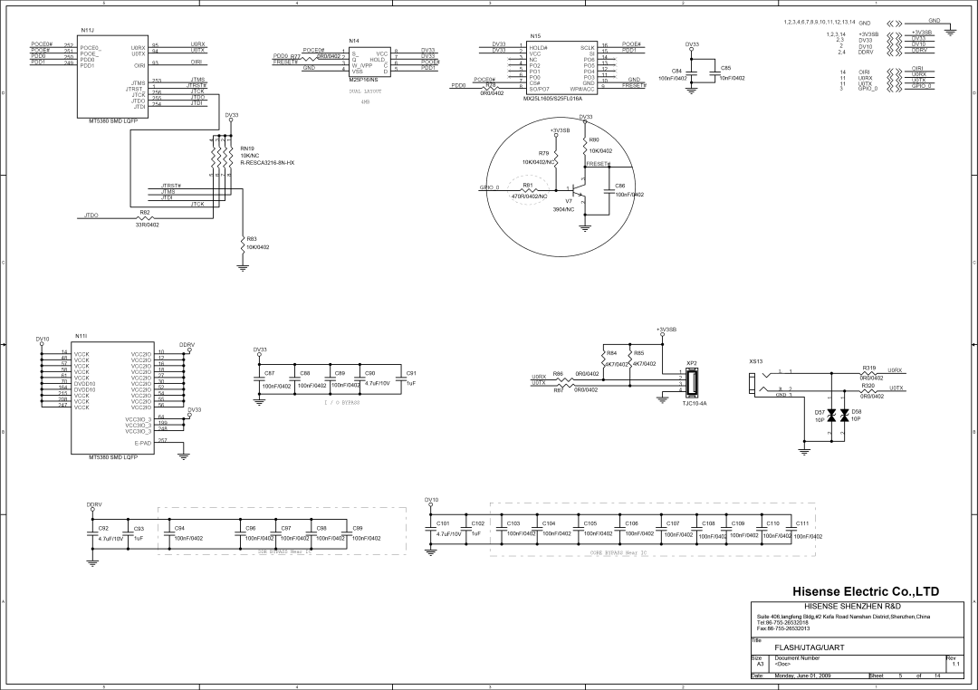 Hisense Group MT5380 service manual Cs#, Ic96 Ic97 Ic98 1c99, OvT1 uF 