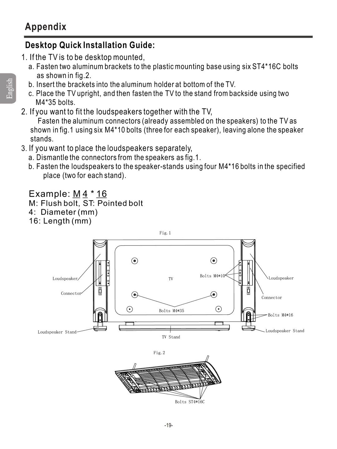 Hisense Group PDP4211EU manual Desktop Quick Installation Guide, If the TV is to be desktop mounted 