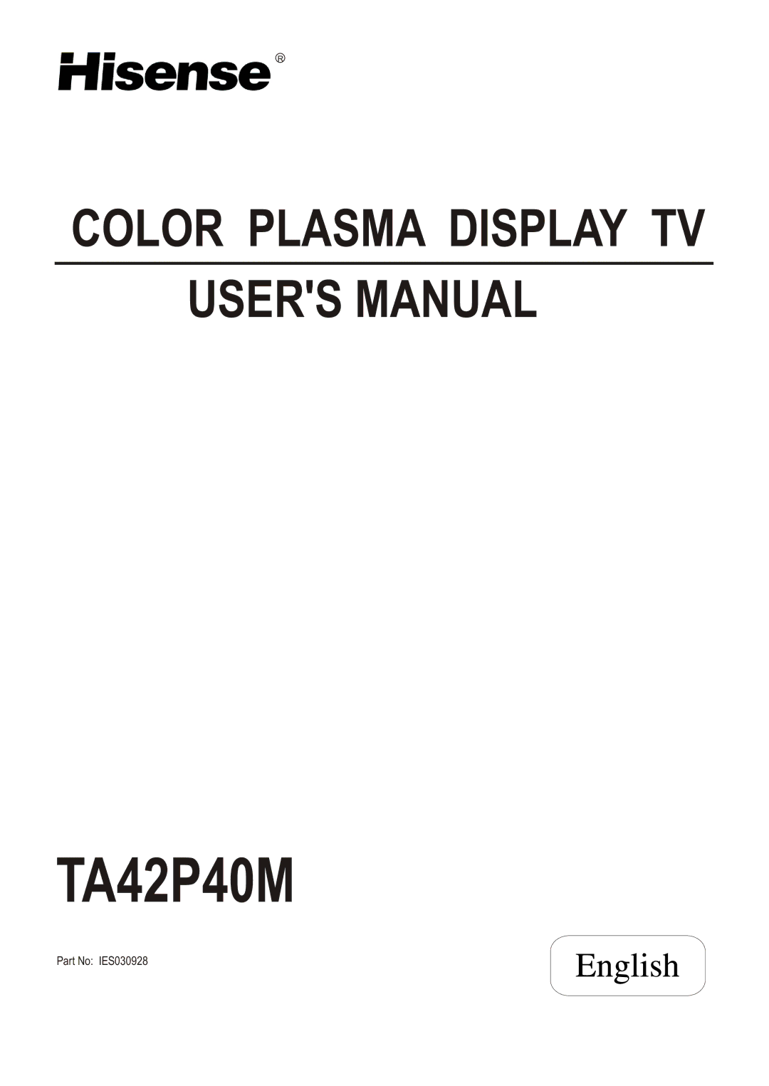 Hisense Group TA42P40M user manual 