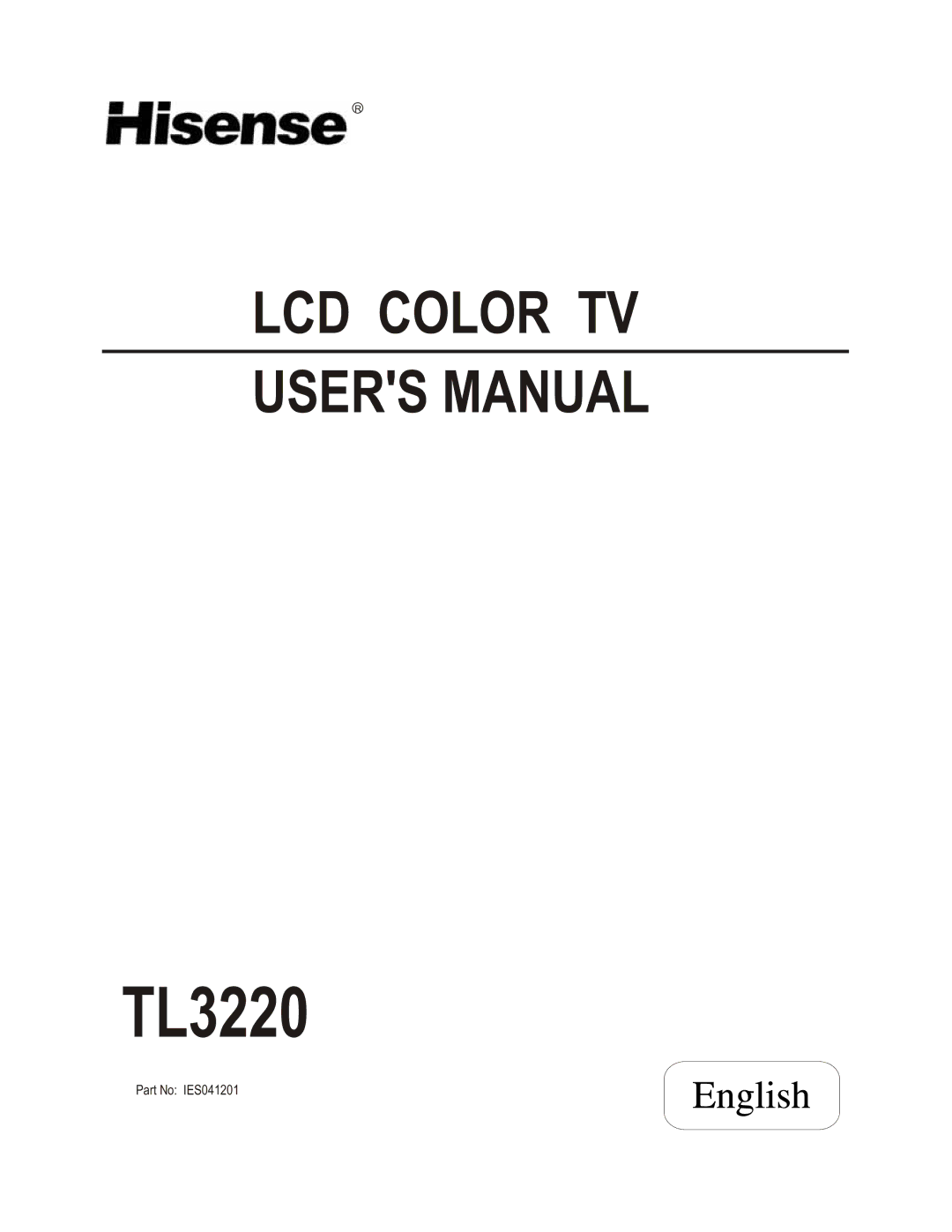 Hisense Group TL3220 user manual 