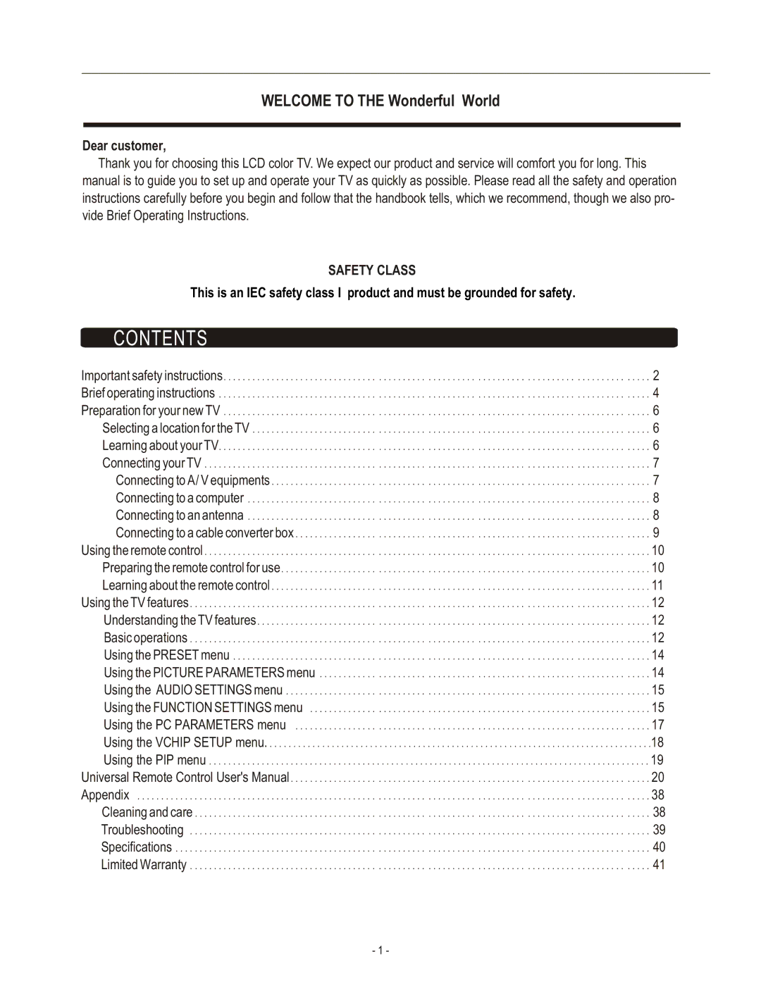 Hisense Group TL3220 user manual Contents 