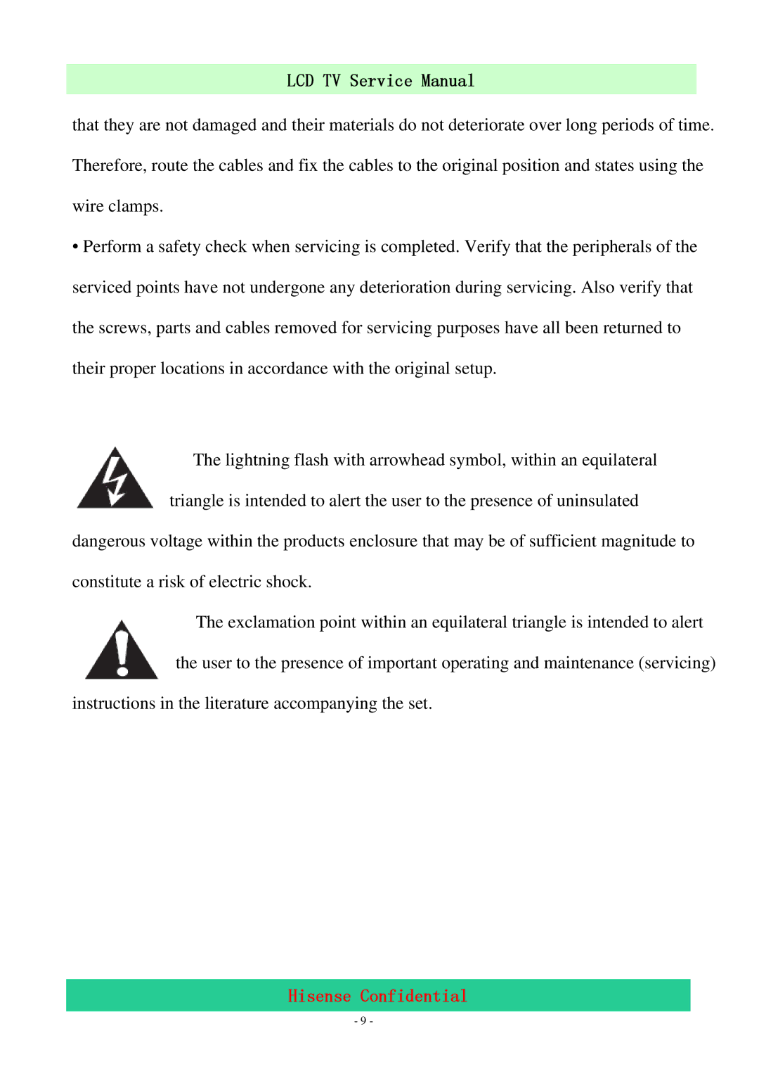 Hisense LCD32V86 service manual Hisense Confidential 