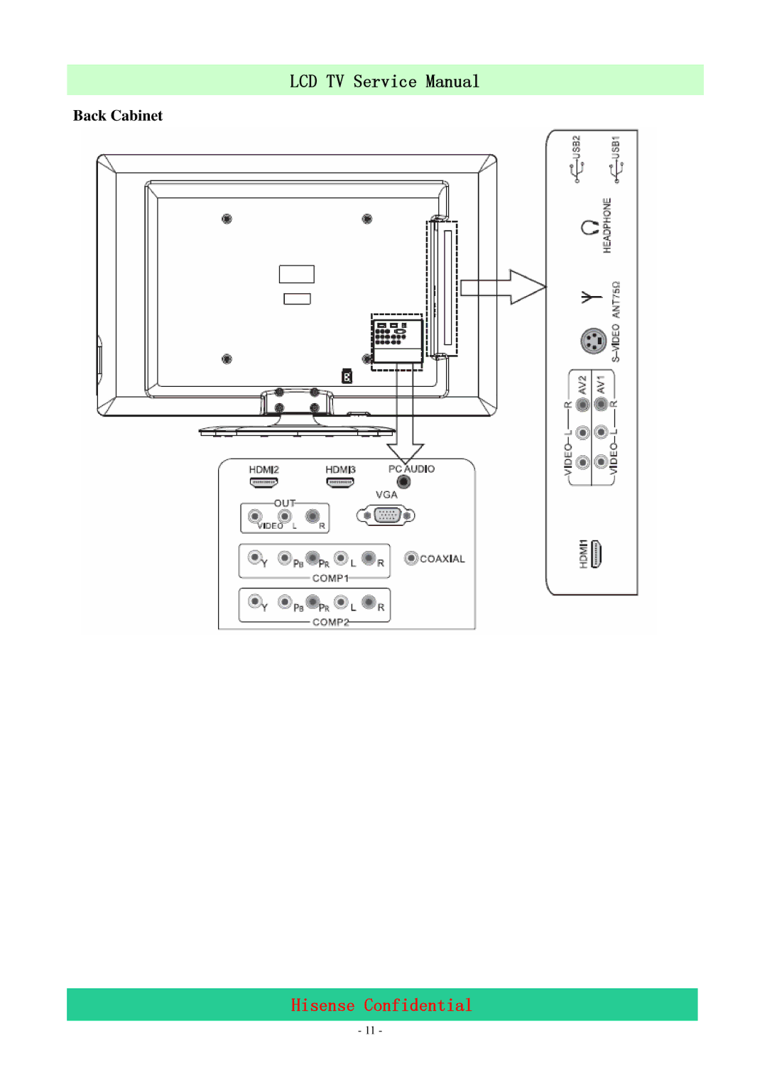 Hisense LCD42P69P, LCD47P69P service manual Back Cabinet 