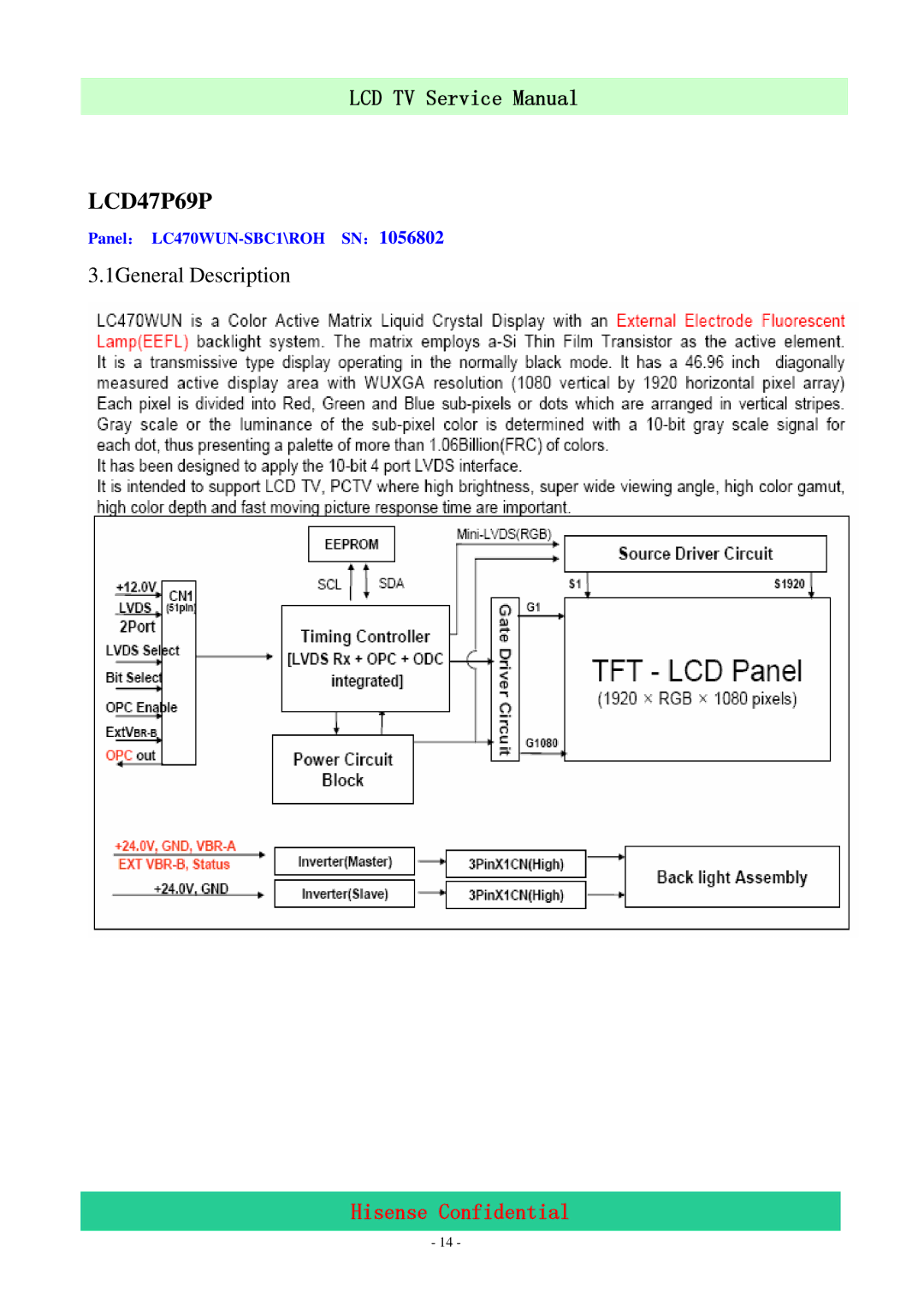 Hisense LCD47P69P, LCD42P69P service manual 