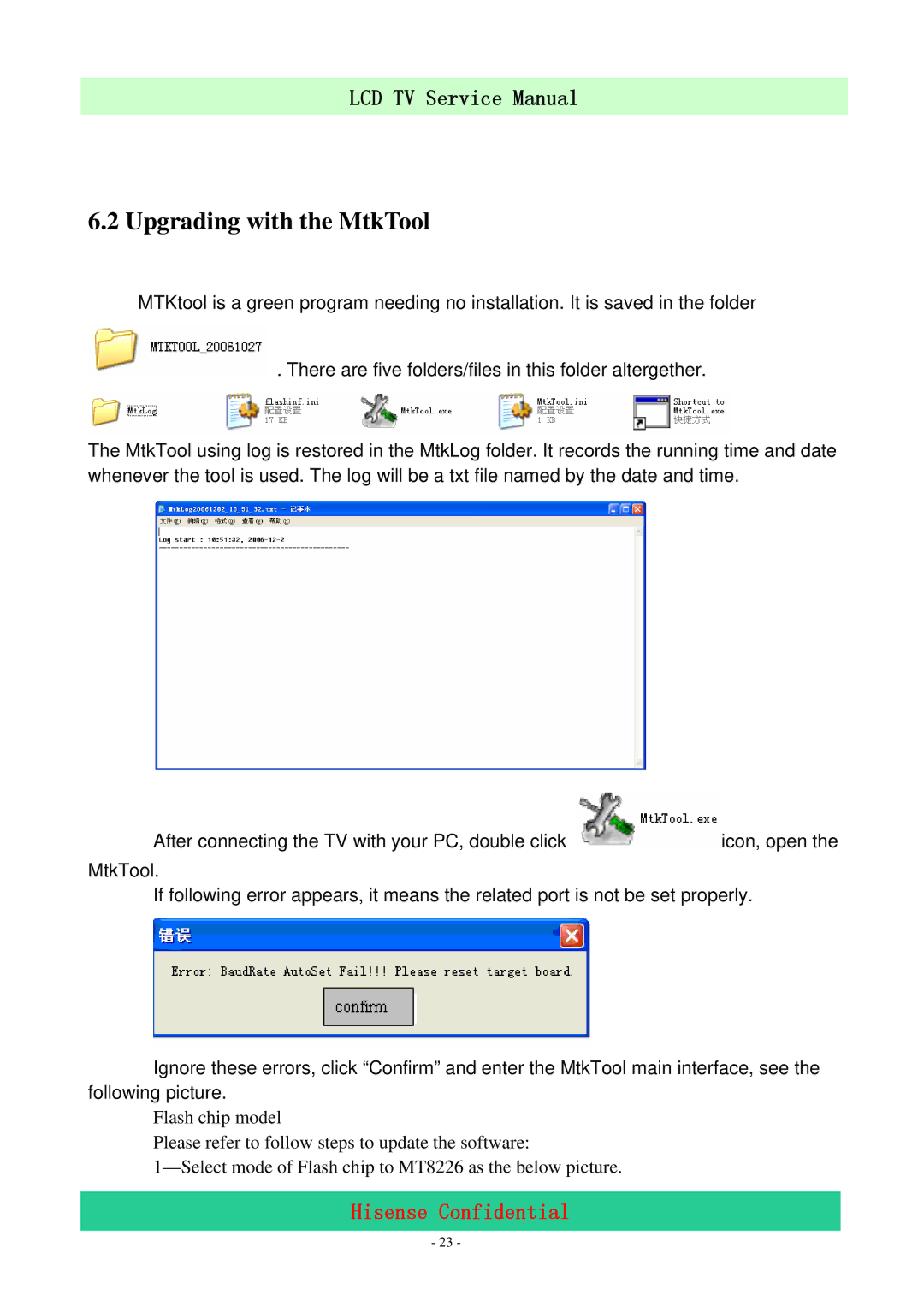 Hisense LCD42P69P, LCD47P69P service manual Upgrading with the MtkTool 