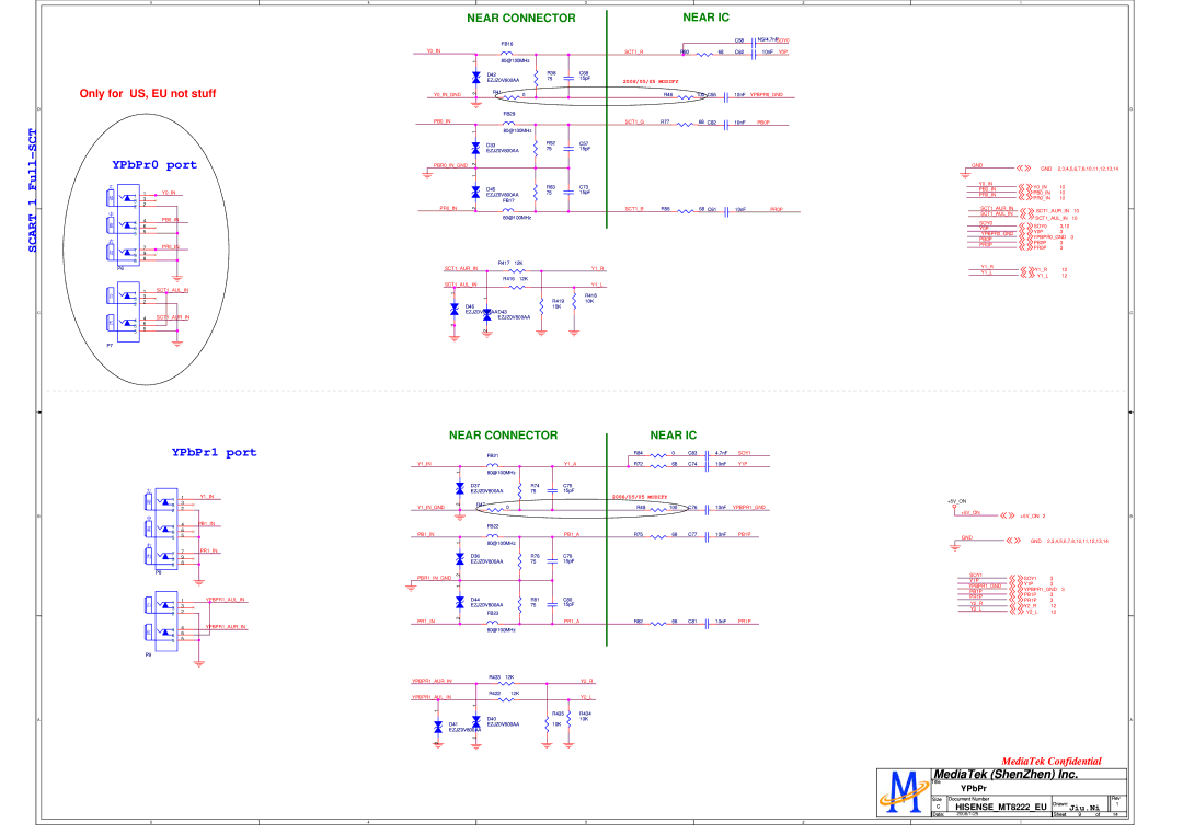 Hisense LCD42P69P Y0IN SCT1R, Y0INGND, PB0IN SCT1G, PBR0INGND, PR0IN SCT1B, SCT1AULIN, SCT1AURIN, Y1INGND, PB1IN 