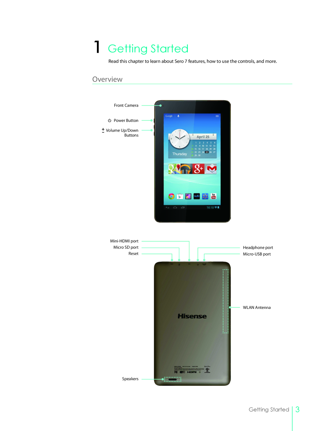 Hisense SERO7, E270BSA user manual Getting Started, Overview 