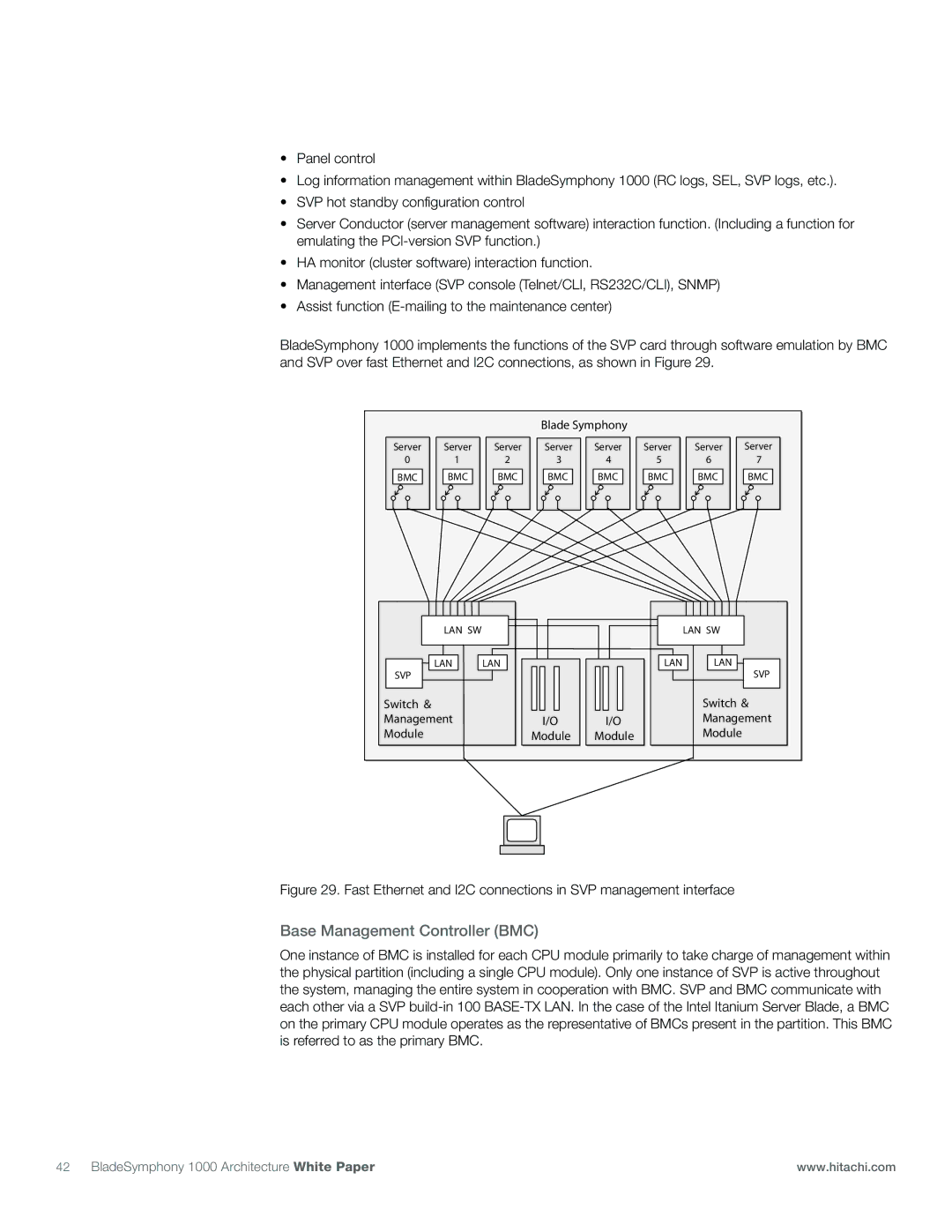 Hitachi 1000 manual Base Management Controller BMC 