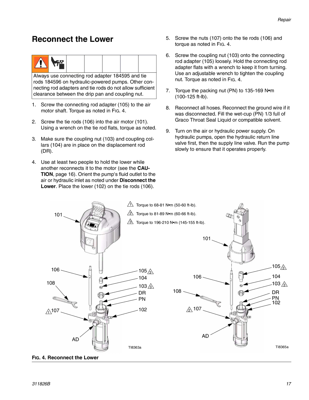 Hitachi 1800 important safety instructions Reconnect the Lower 