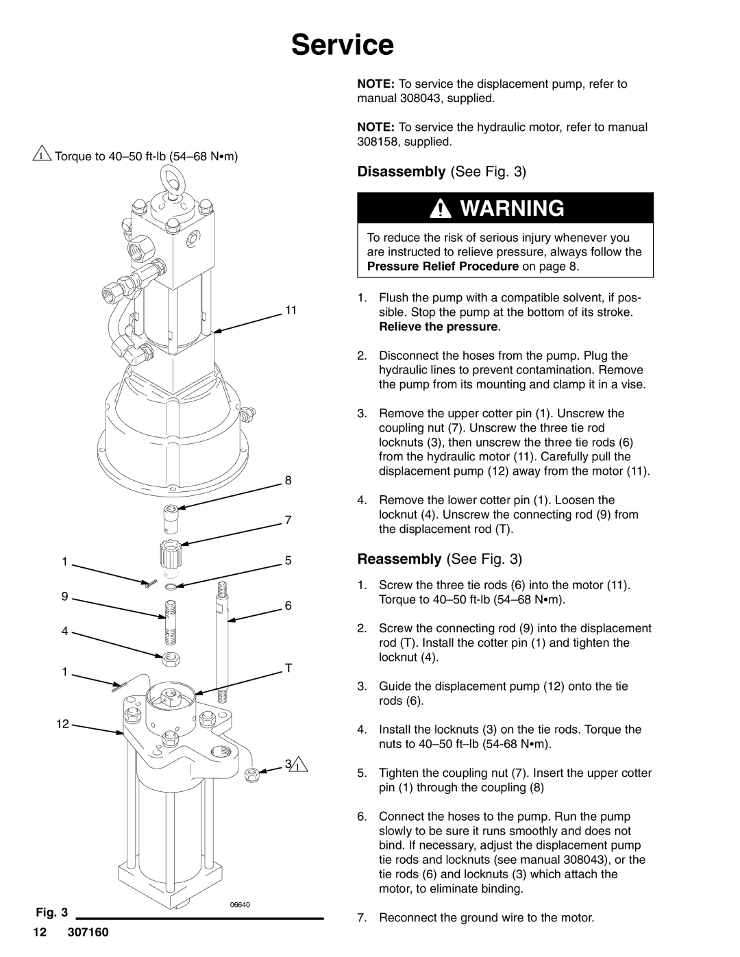 Hitachi 210313 manual Service, Disassembly See Fig 