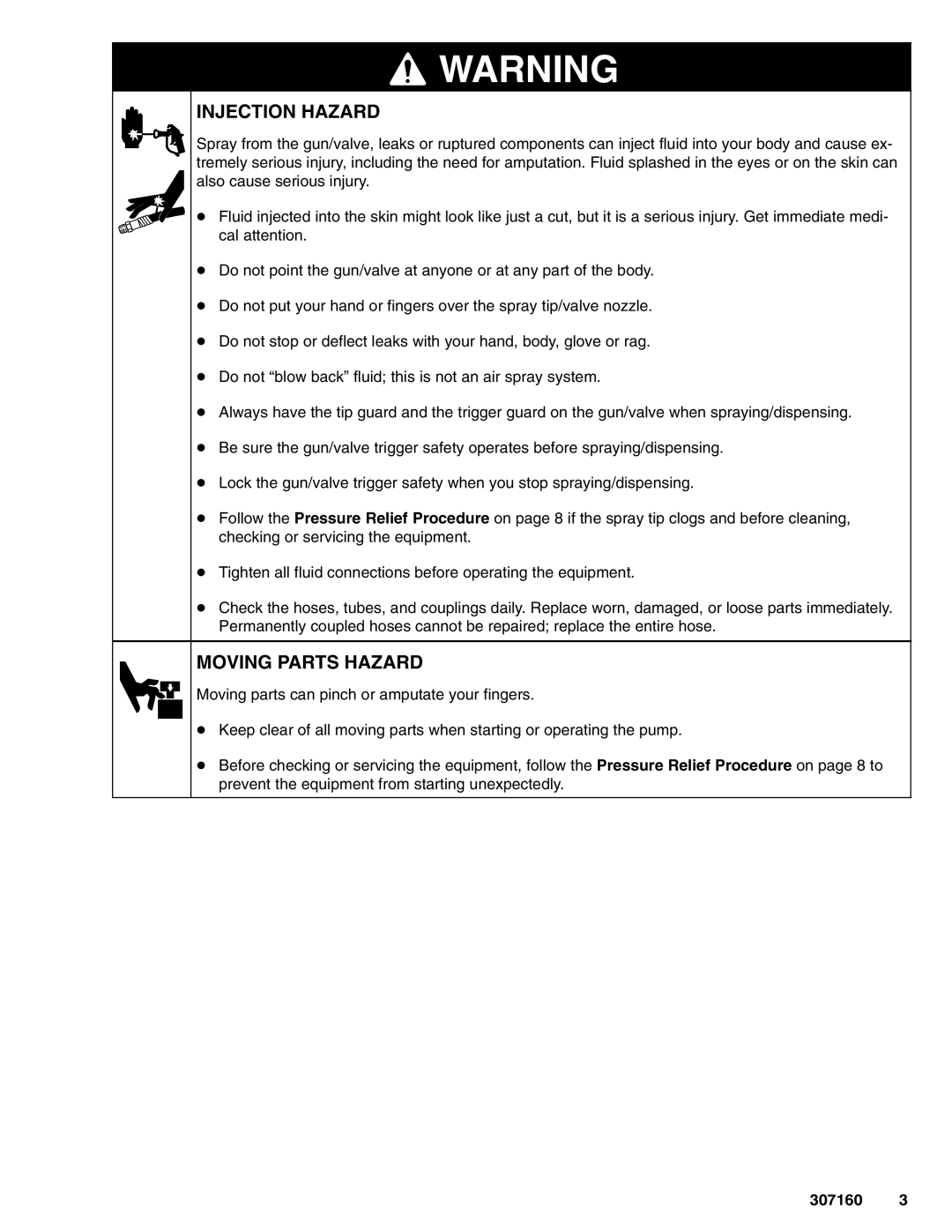 Hitachi 210313 manual Injection Hazard 