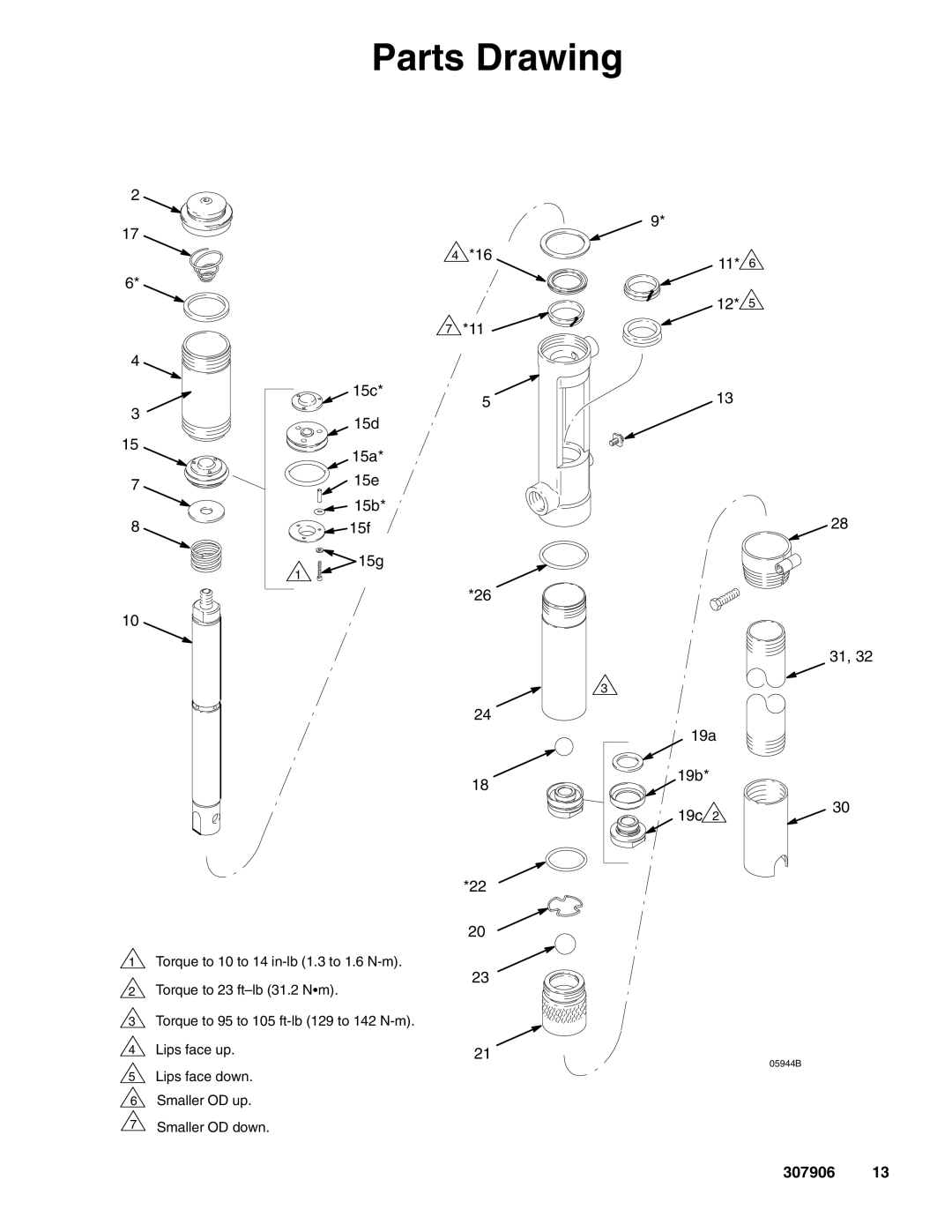 Hitachi 222104 important safety instructions Parts Drawing, 15c 15d 15a 15e 15b 15f 15g 19a 19b 19c 