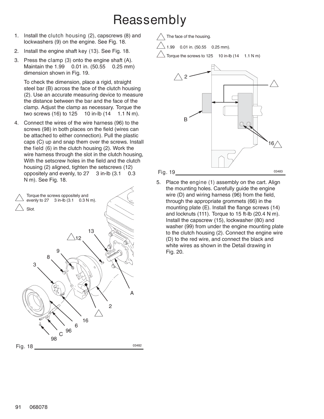 Hitachi 231327 manual Reassembly 