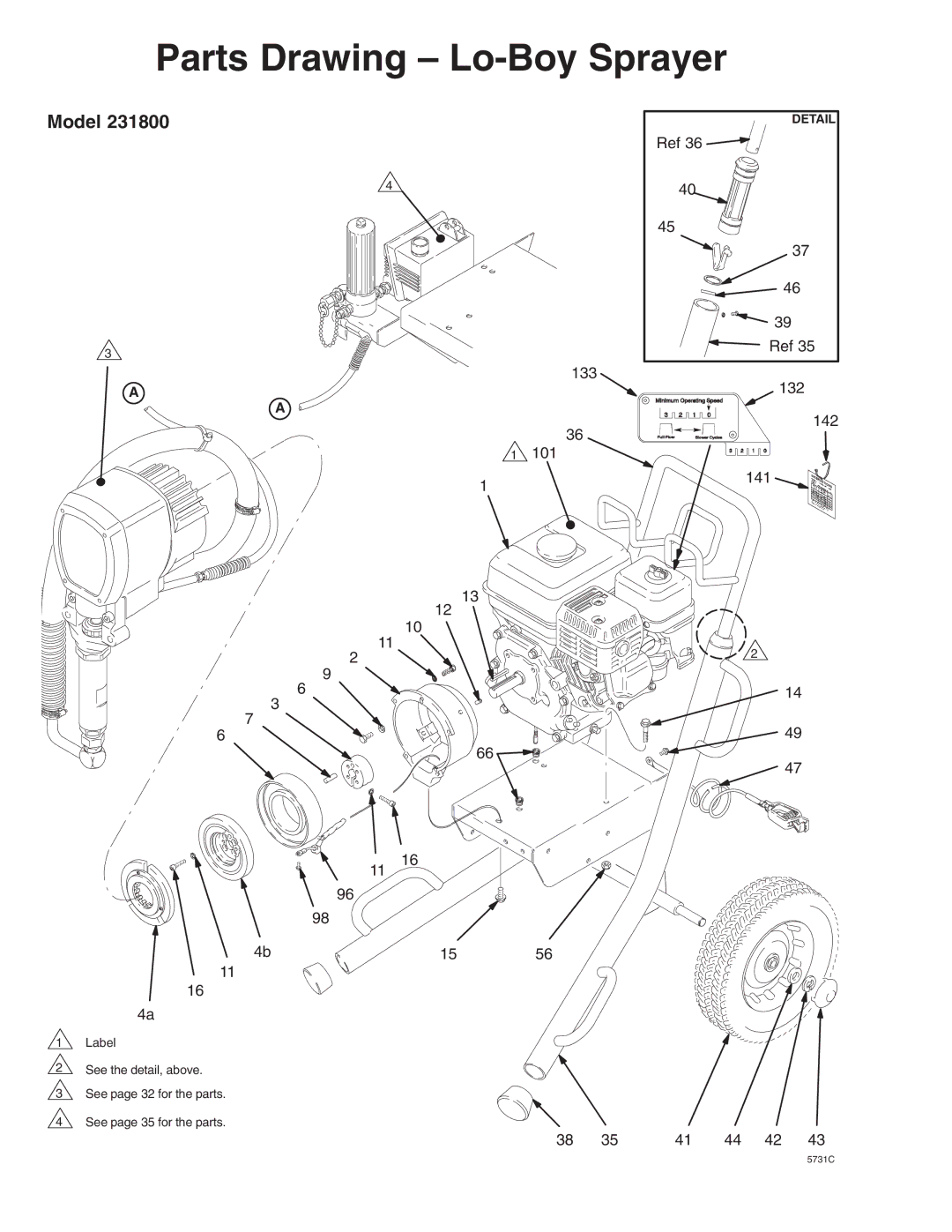 Hitachi 231327 manual Parts Drawing Lo-Boy Sprayer 