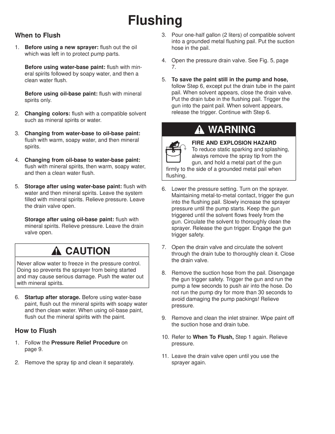 Hitachi 231580 manual Flushing, When to Flush, How to Flush, Follow the Pressure Relief Procedure on 