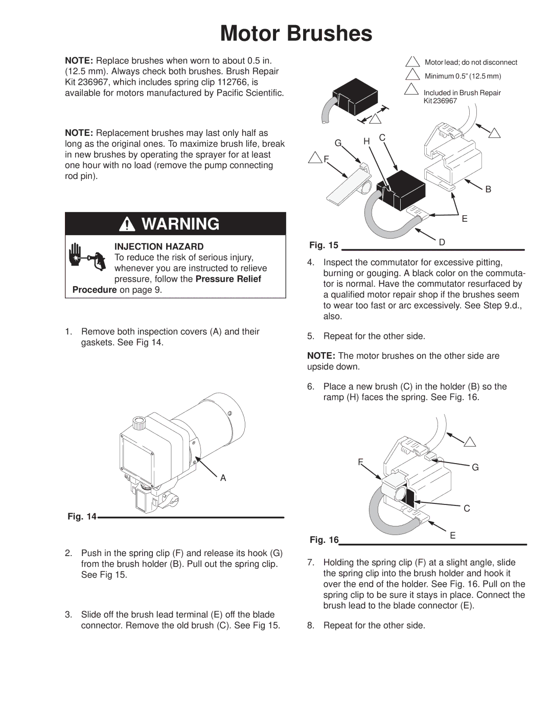 Hitachi 231580 manual Motor Brushes 