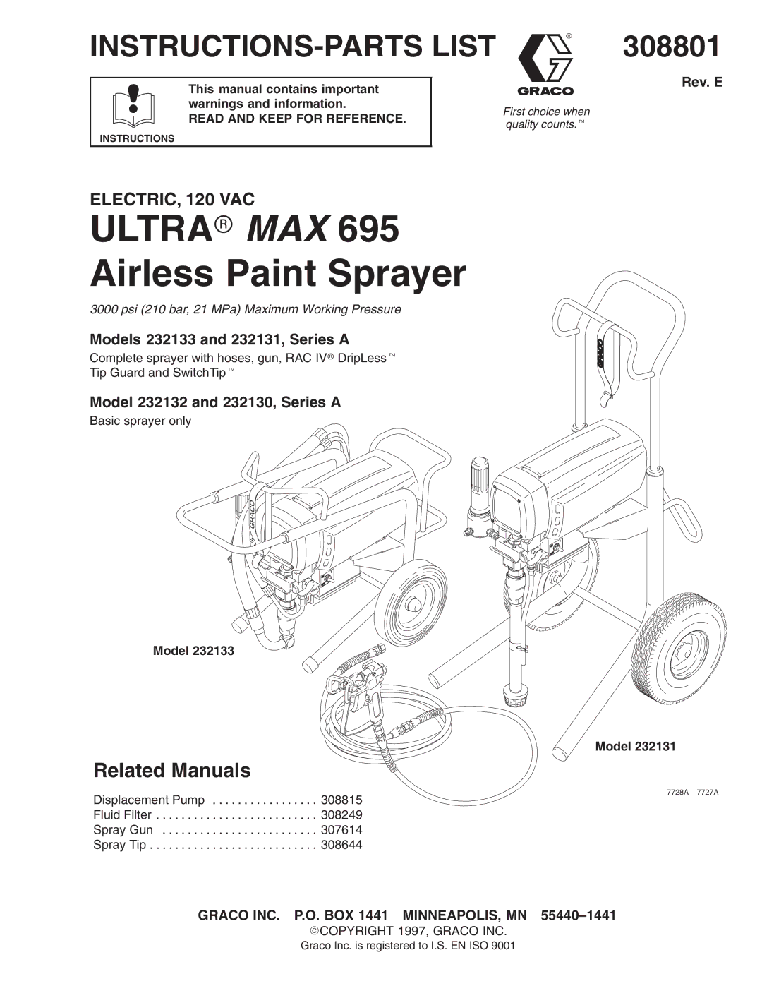 Hitachi manual 308801, Models 232133 and 232131, Series a, Model 232132 and 232130, Series a 