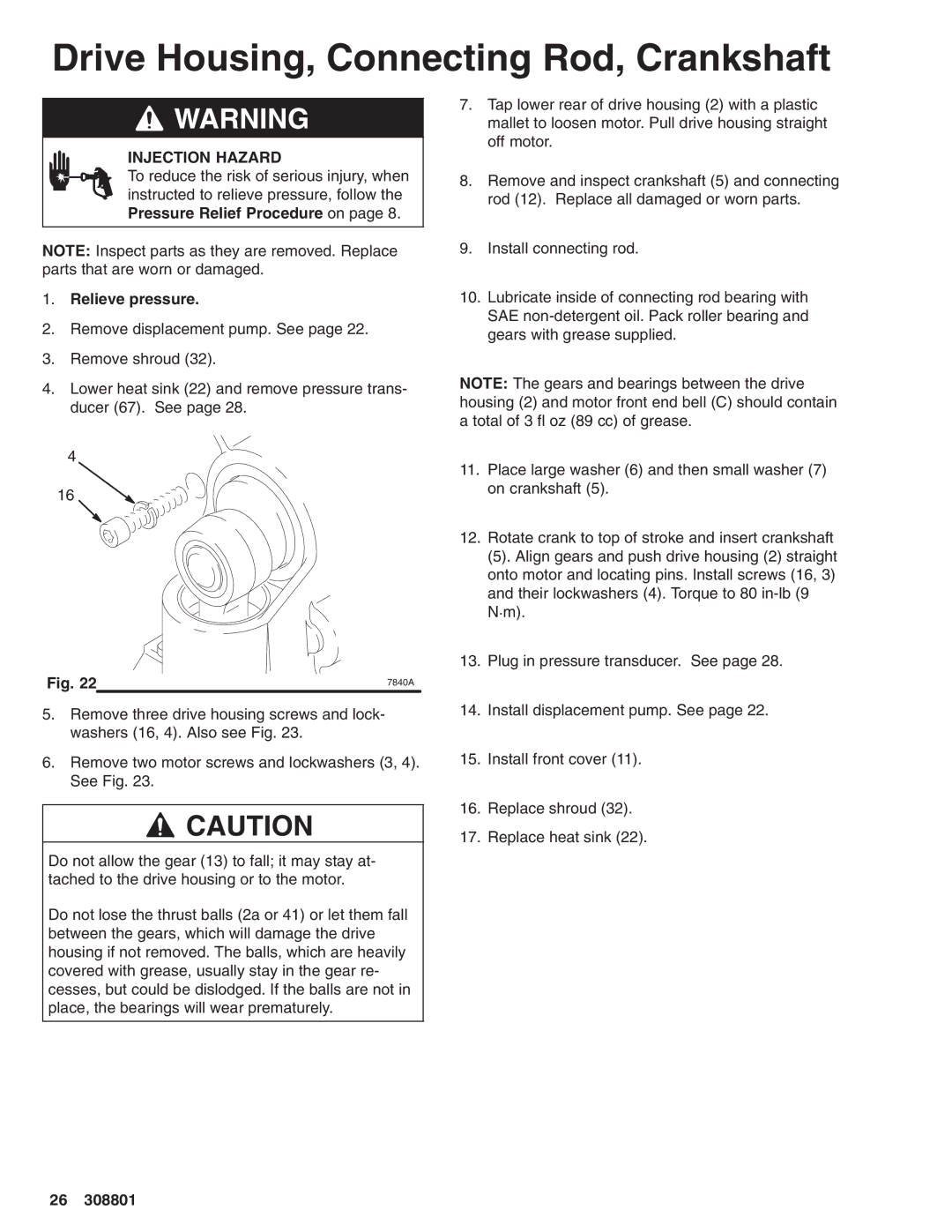 Hitachi 232133 manual Drive Housing, Connecting Rod, Crankshaft 