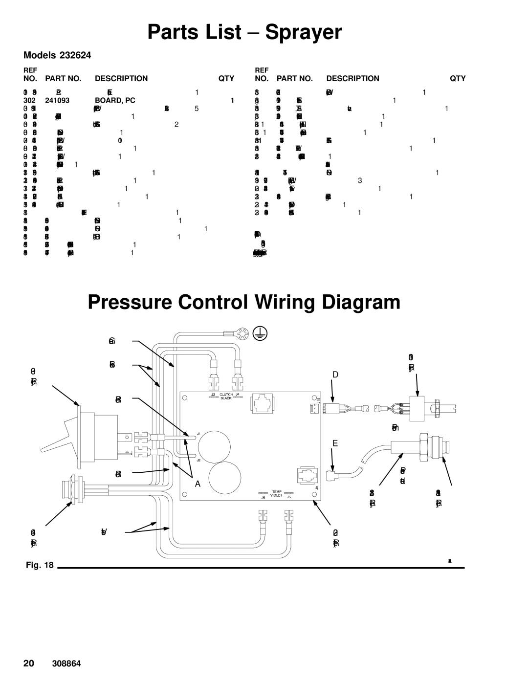 Hitachi 232624 dimensions Parts List Sprayer, Models 