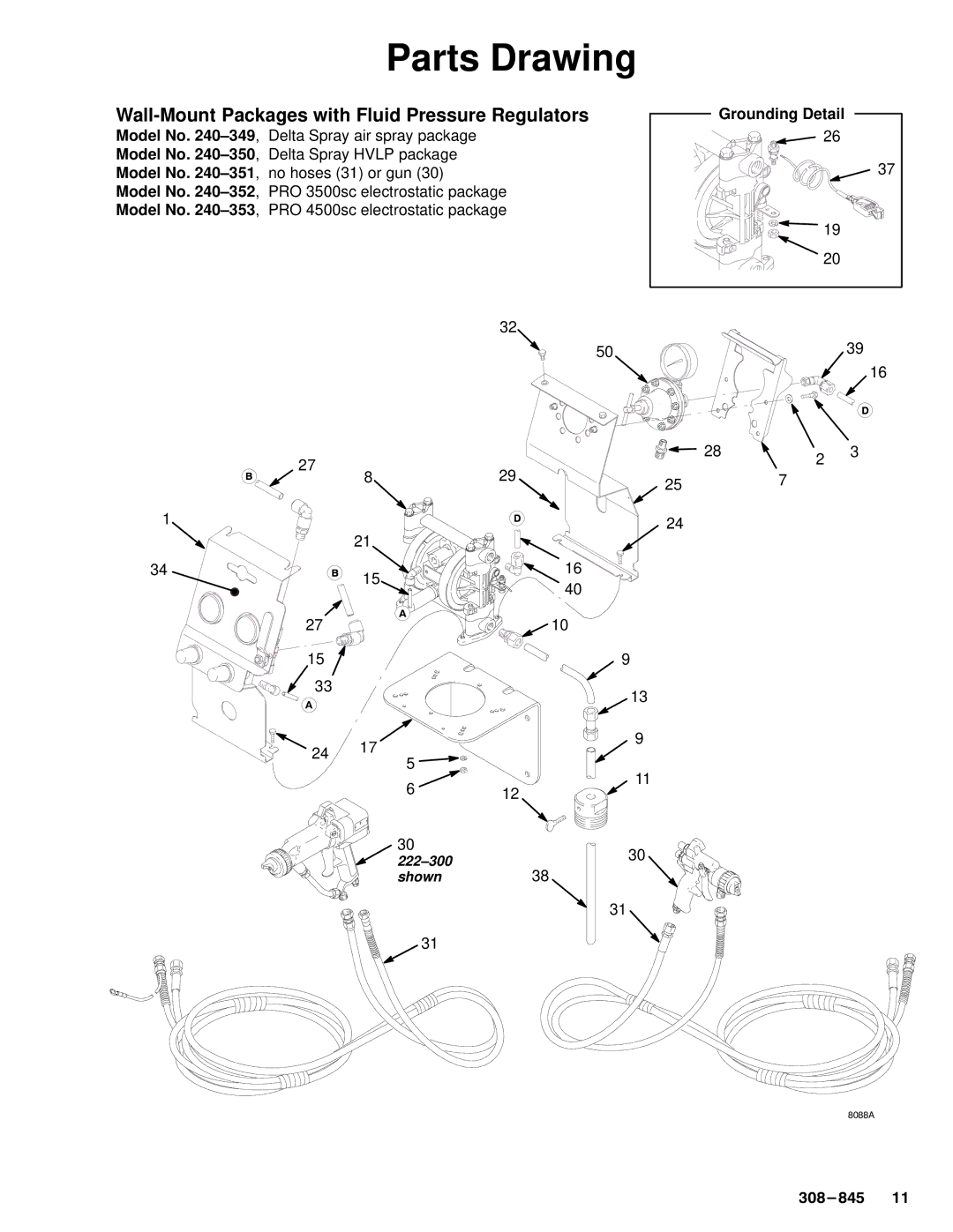 Hitachi 240353 manual Parts Drawing, Grounding Detail 