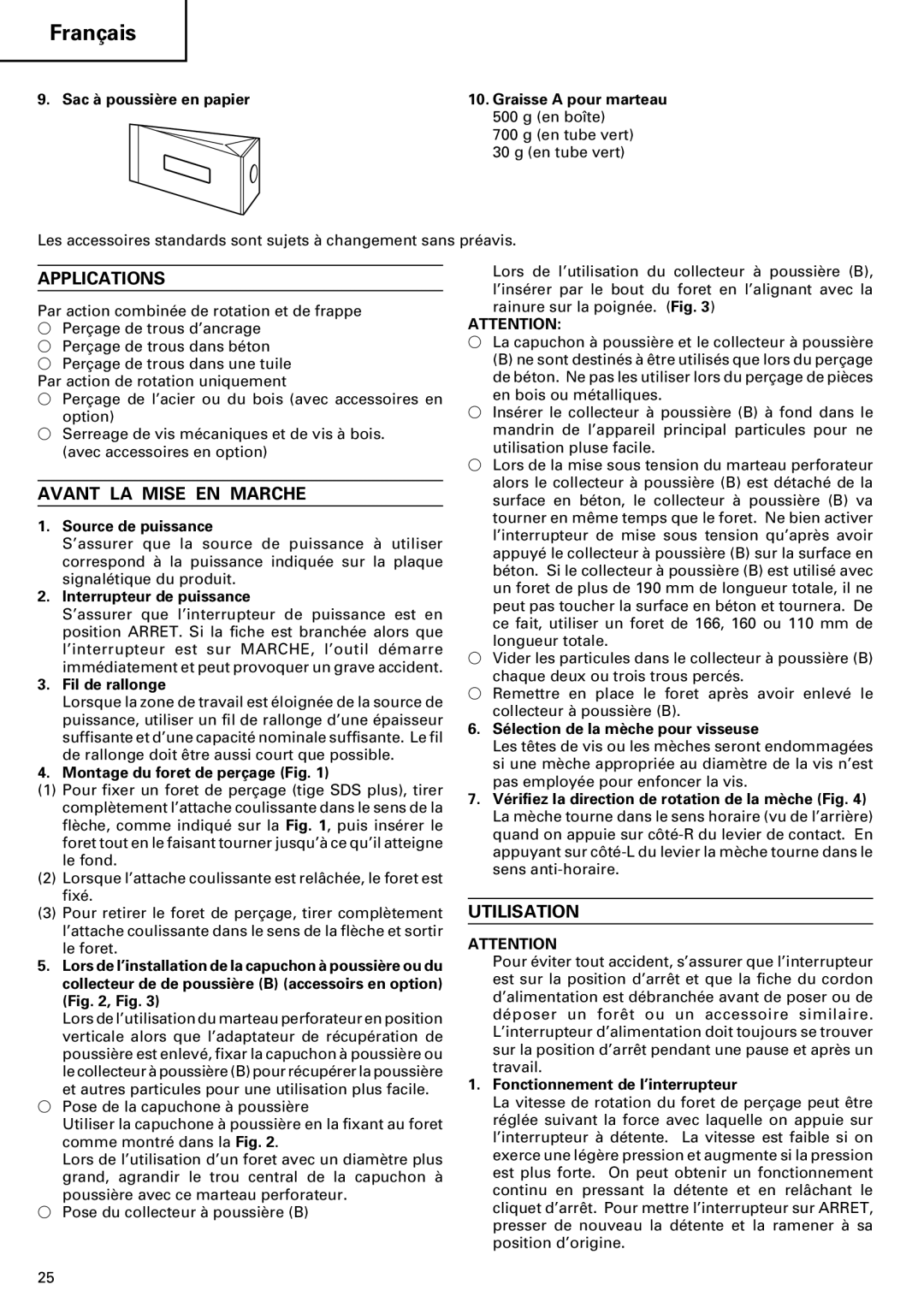 Hitachi 24PD manual Avant LA Mise EN Marche, Utilisation 