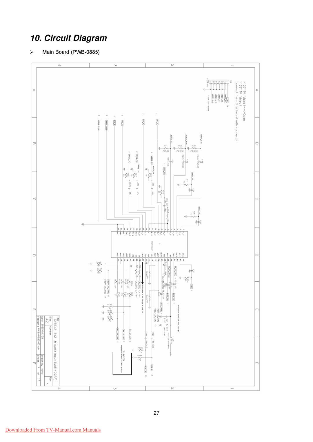 Hitachi 26LD8000TA specifications Circuit Diagram 