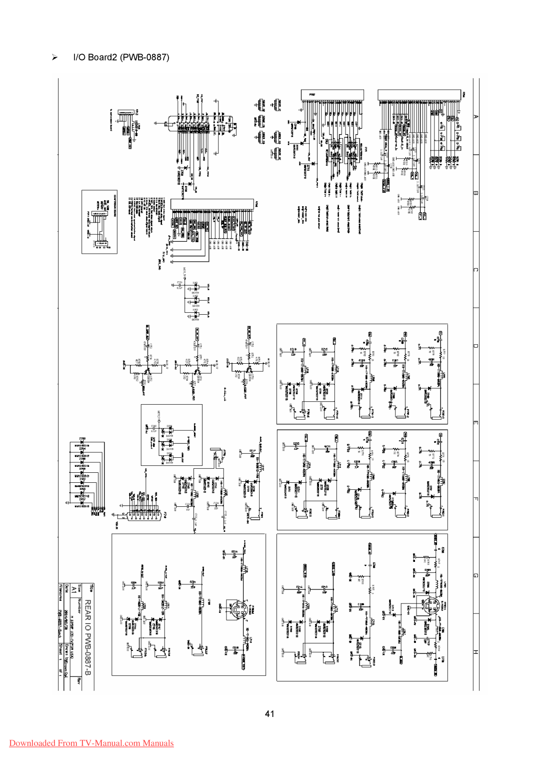 Hitachi 26LD8000TA specifications ¾ I/O Board2 PWB-0887 