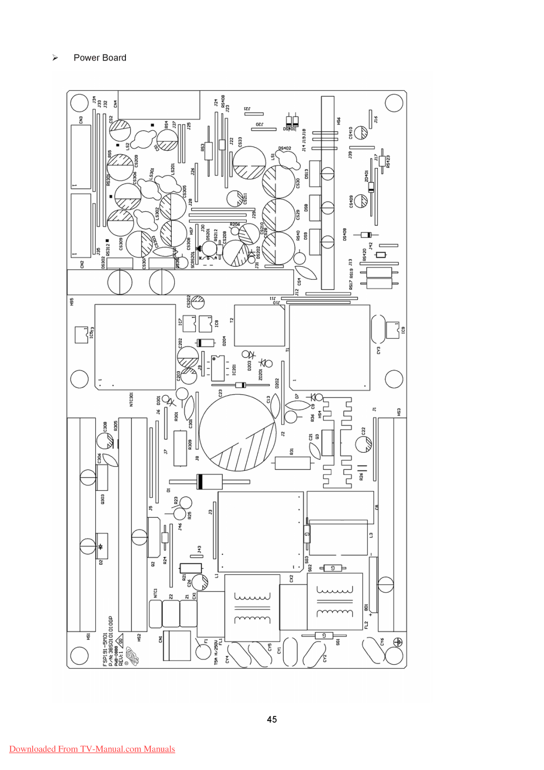 Hitachi 26LD8000TA specifications ¾ Power Board 