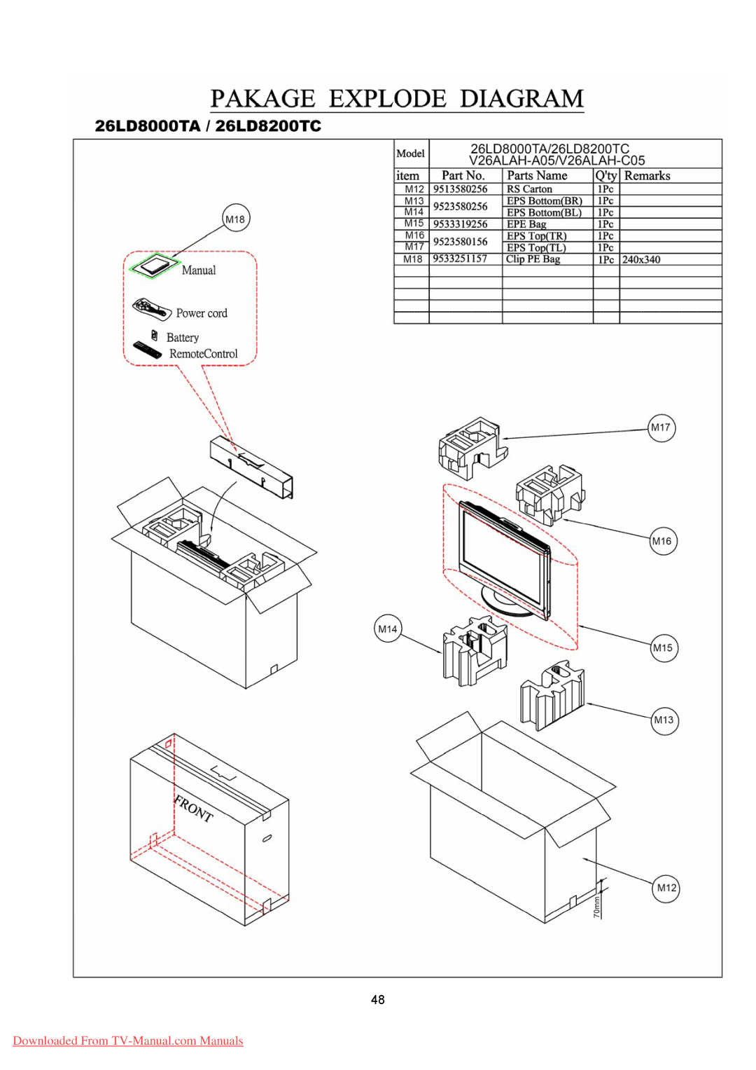 Hitachi 26LD8000TA specifications 