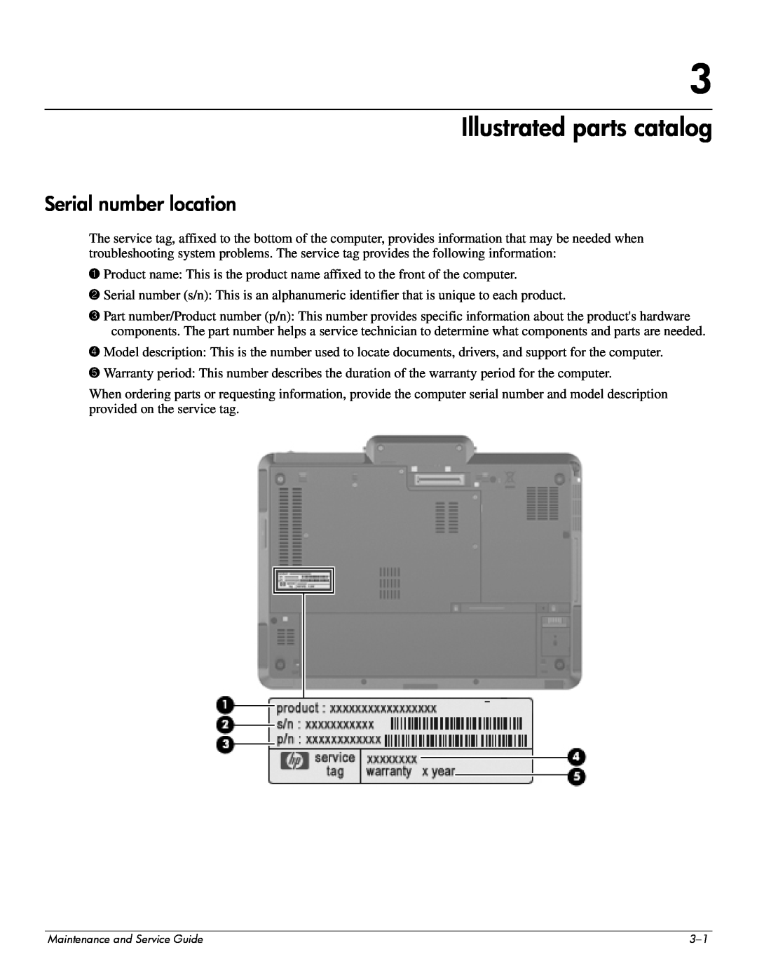 Hitachi 2730P manual Illustrated parts catalog, Serial number location 