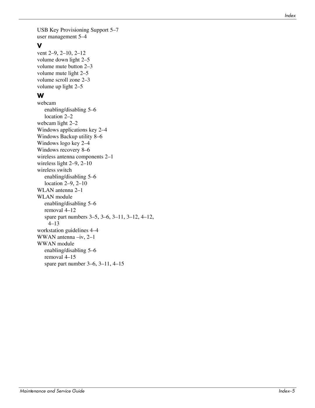 Hitachi 2730P manual Maintenance and Service Guide Index-5 