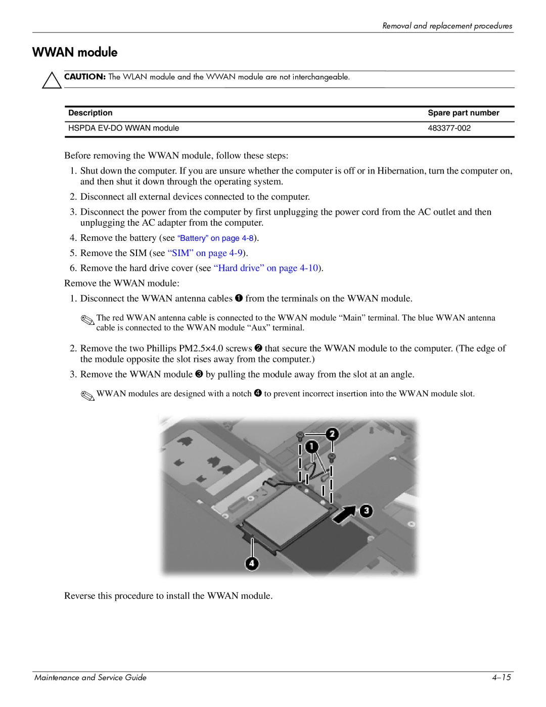 Hitachi 2730P manual Wwan module 