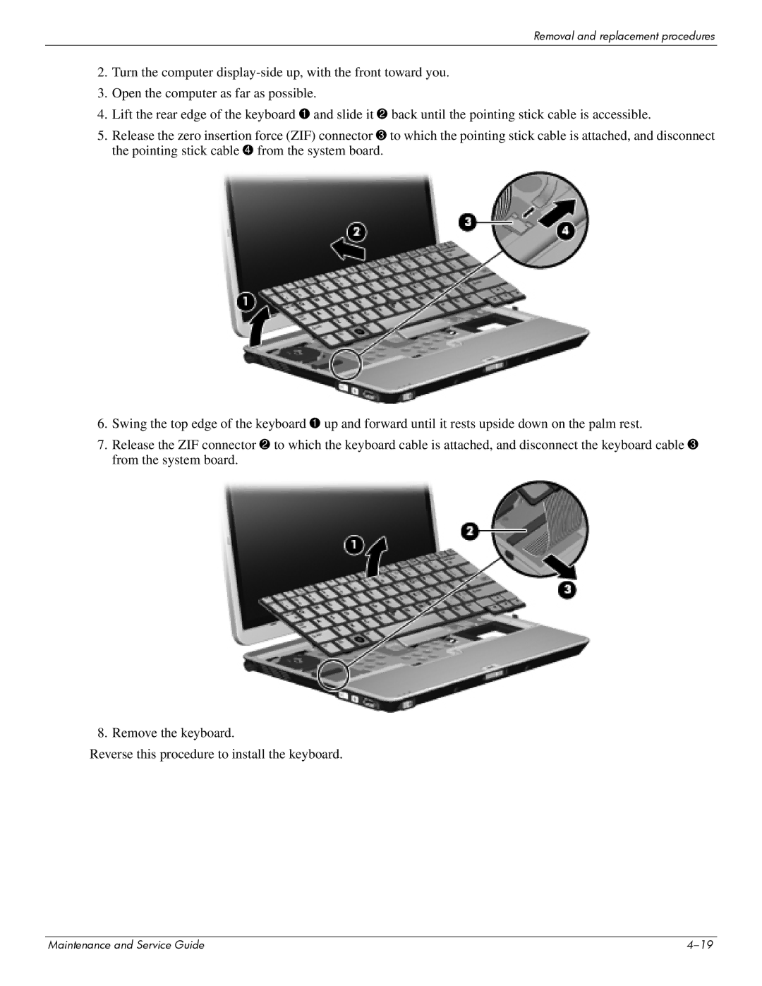 Hitachi 2730P manual Removal and replacement procedures 