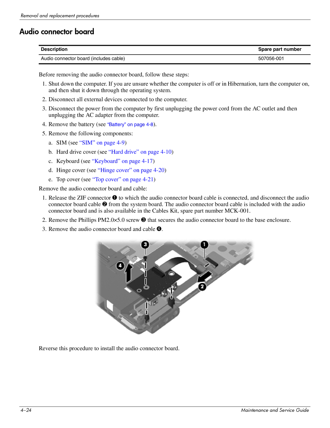 Hitachi 2730P manual Audio connector board 