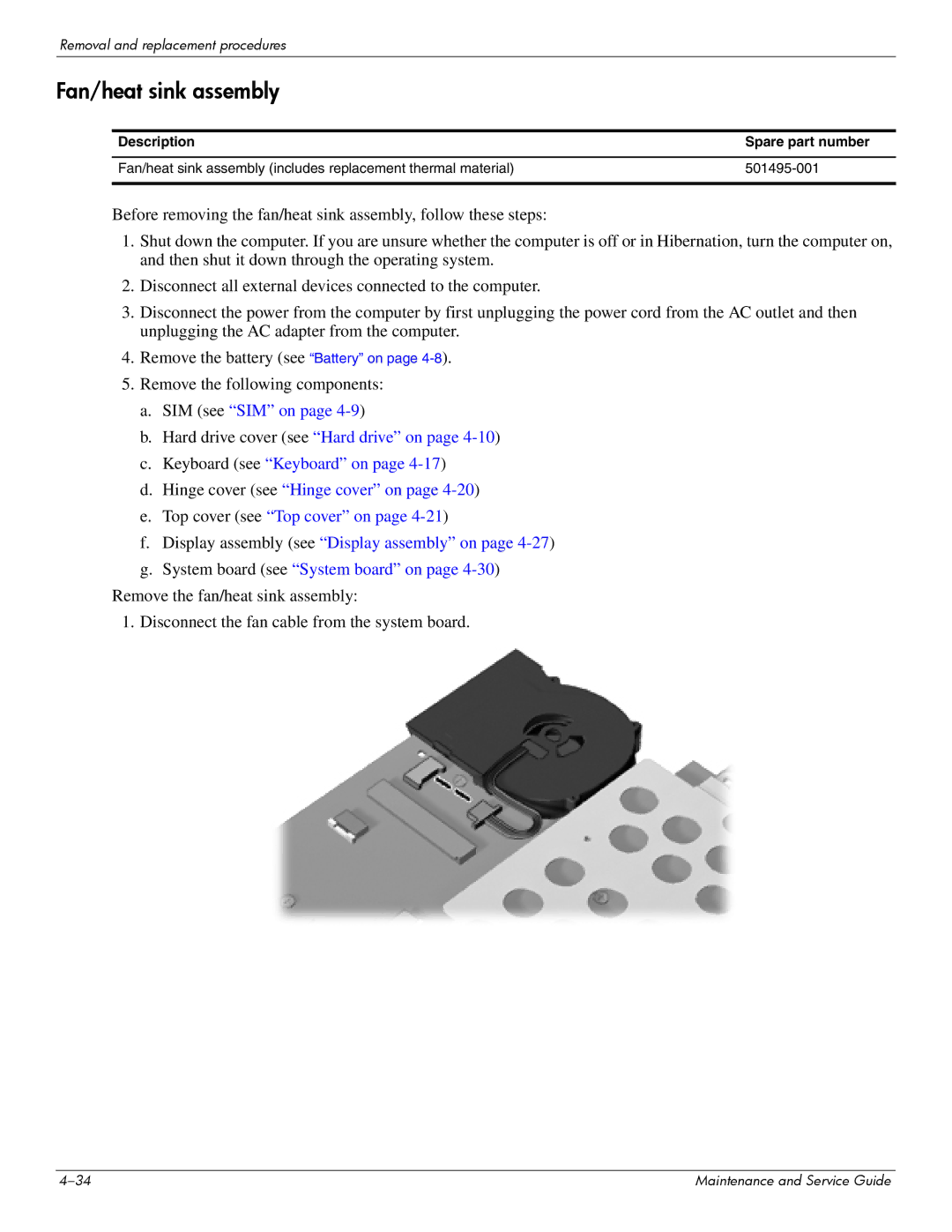 Hitachi 2730P manual Fan/heat sink assembly 