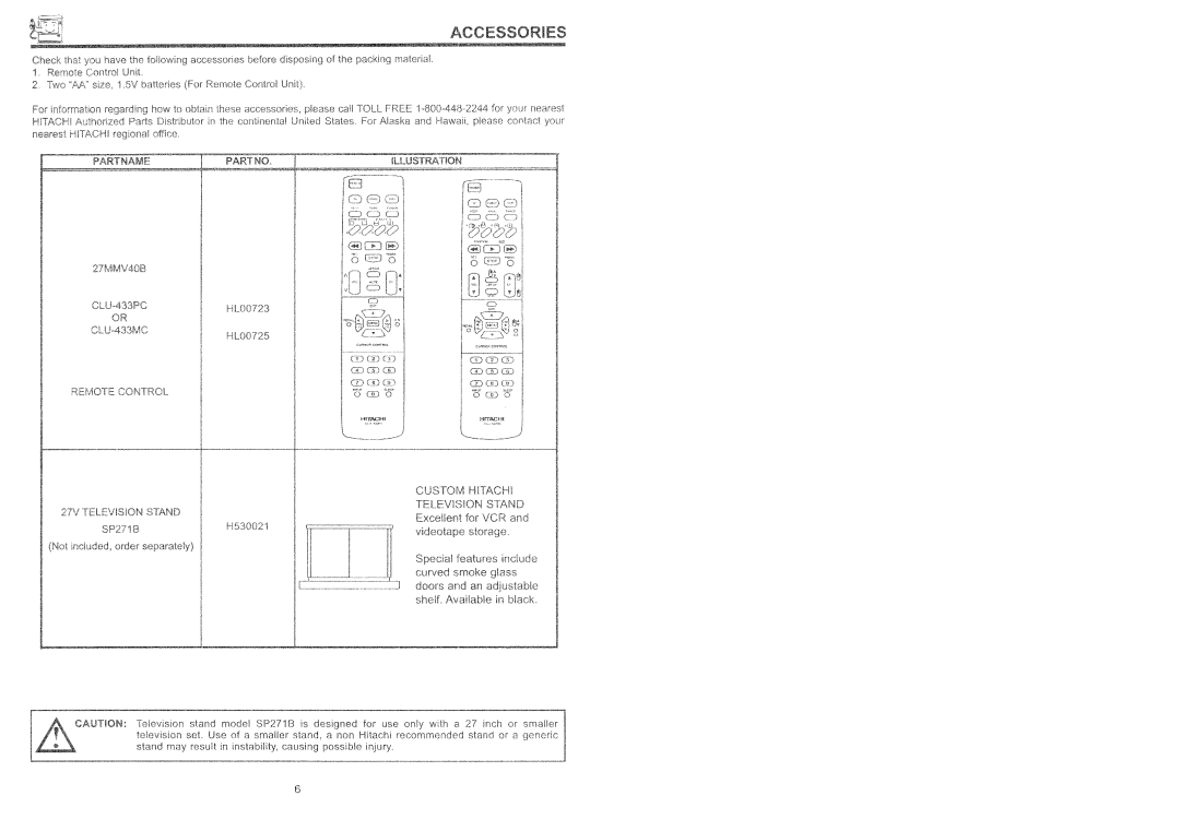 Hitachi 27MMV40B manual 