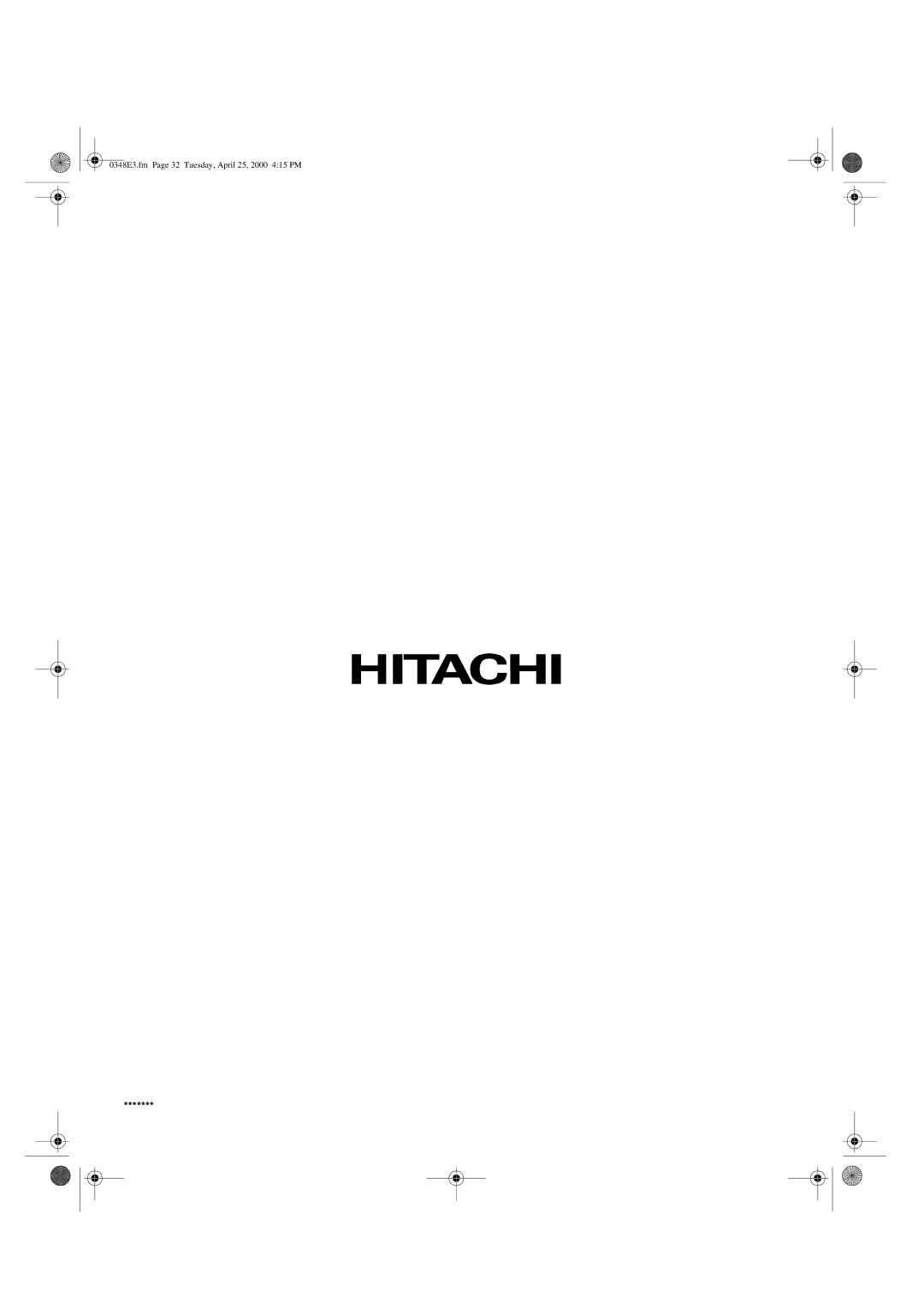 Hitachi 27UX01B manual 0348E3.fm Page 32 Tuesday, April 25, 2000 415 PM 