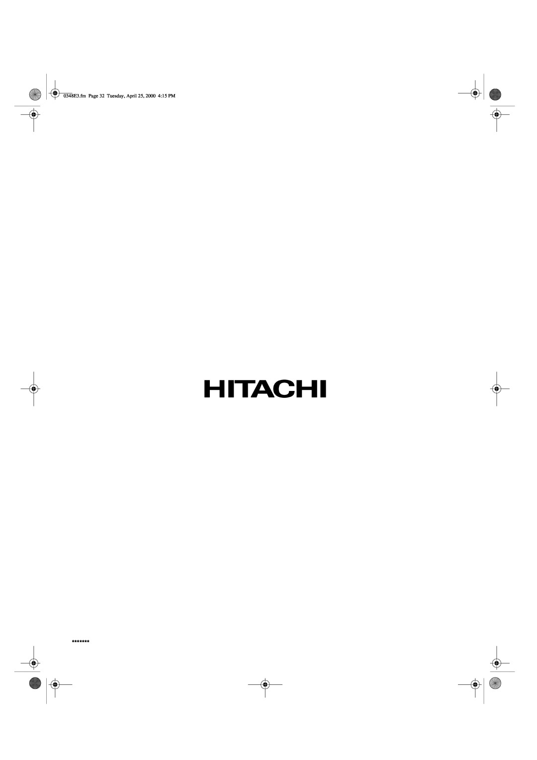 Hitachi 27UX01B manual 0348E3.fm Page 32 Tuesday, April 25, 2000 415 PM 