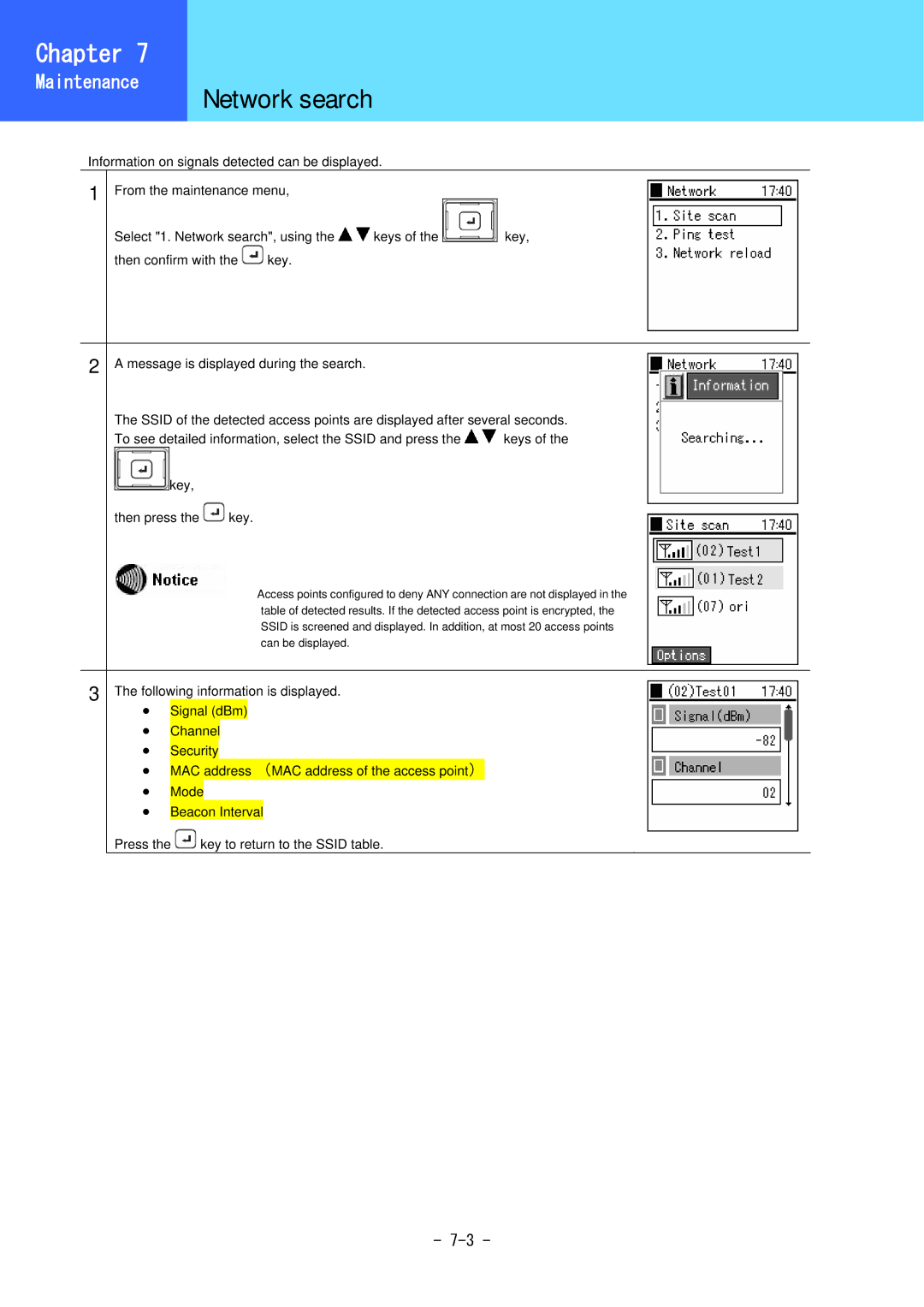 Hitachi 3000 user manual Network search 