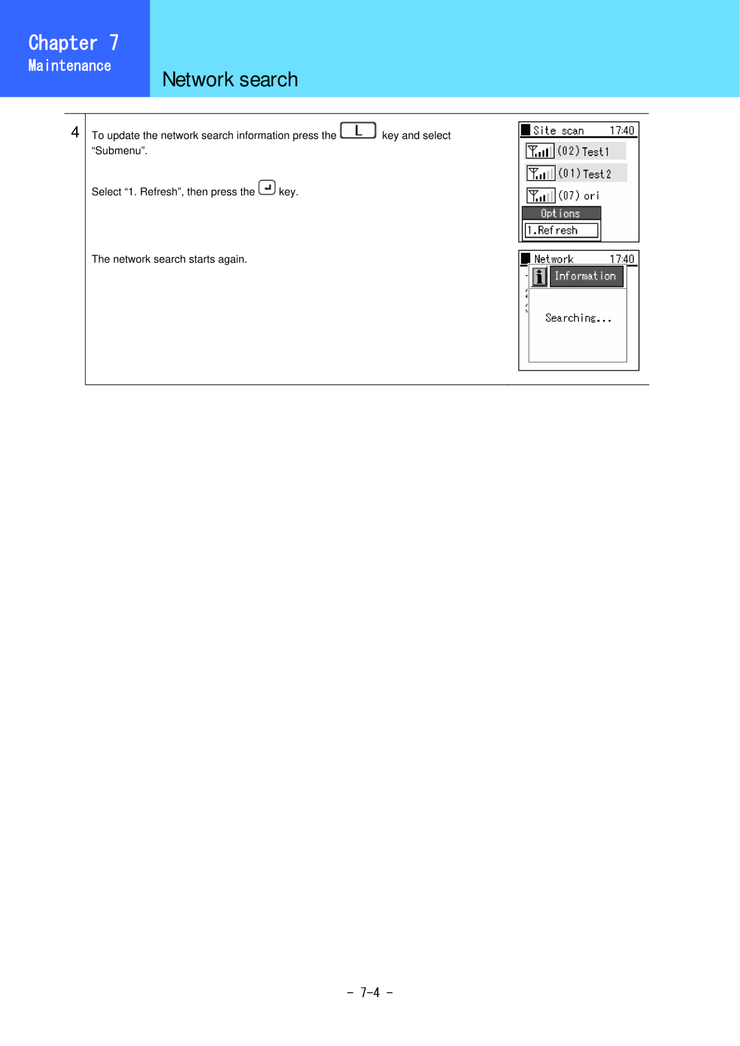 Hitachi 3000 user manual Network search 