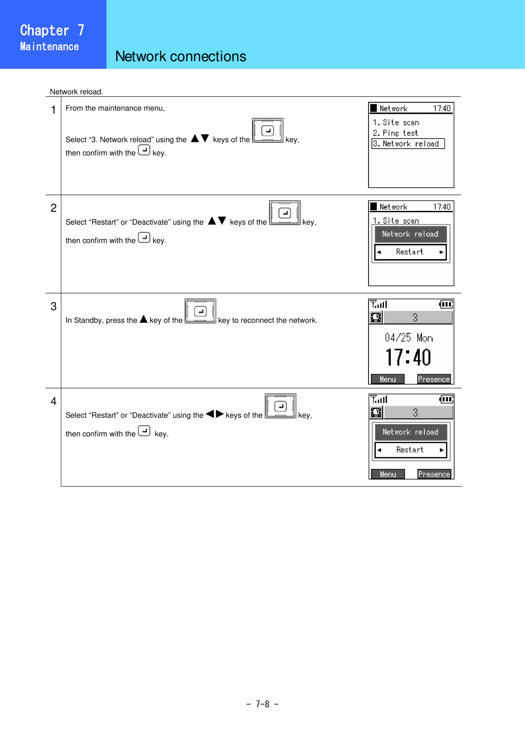 Hitachi 3000 user manual Network connections, Maintenance 