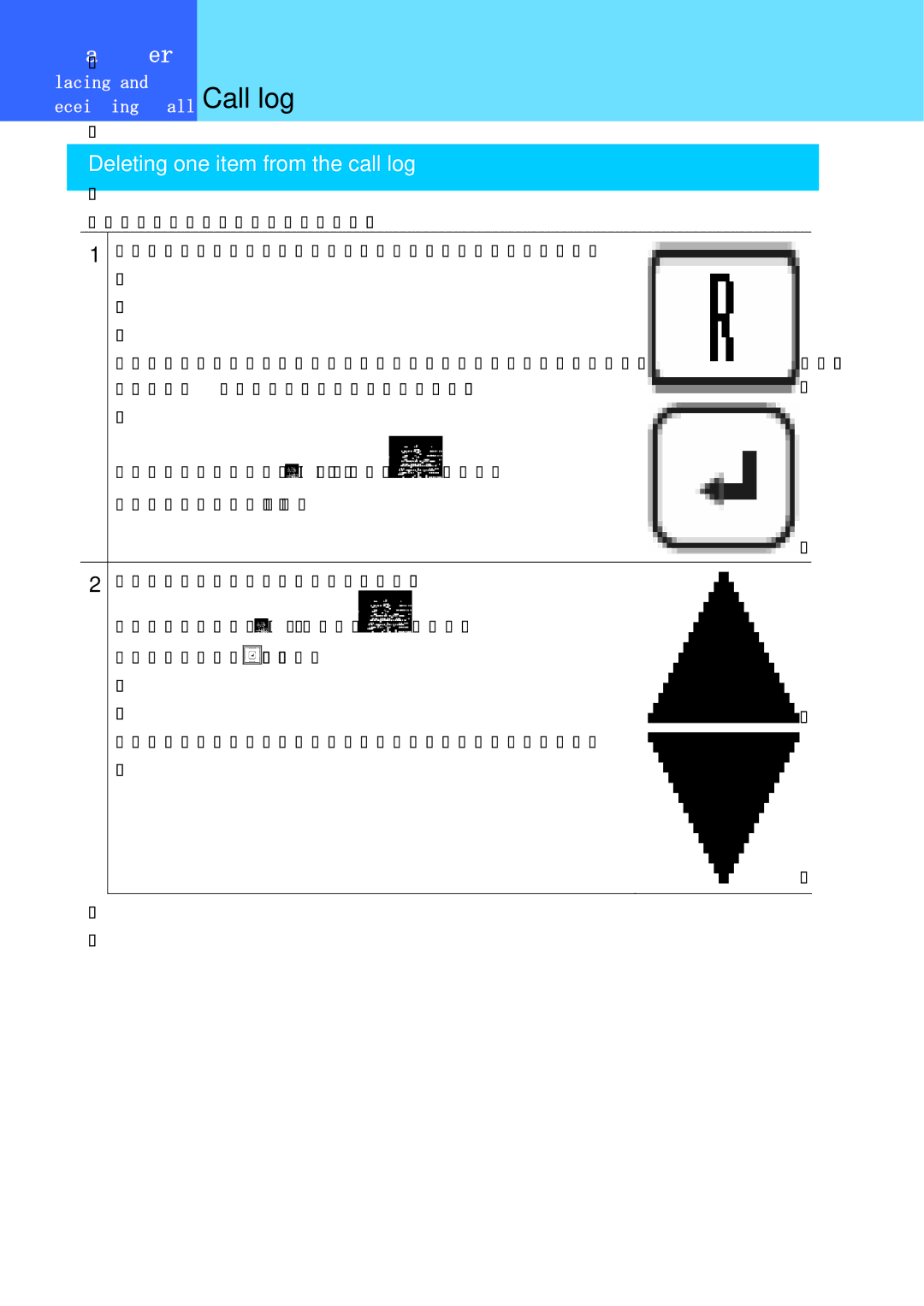 Hitachi 3000 user manual Deleting one item from the call log 