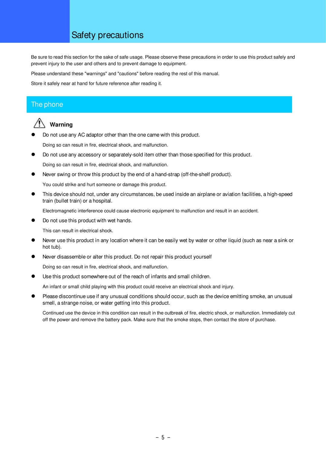 Hitachi 3000 user manual Safety precautions, Phone 