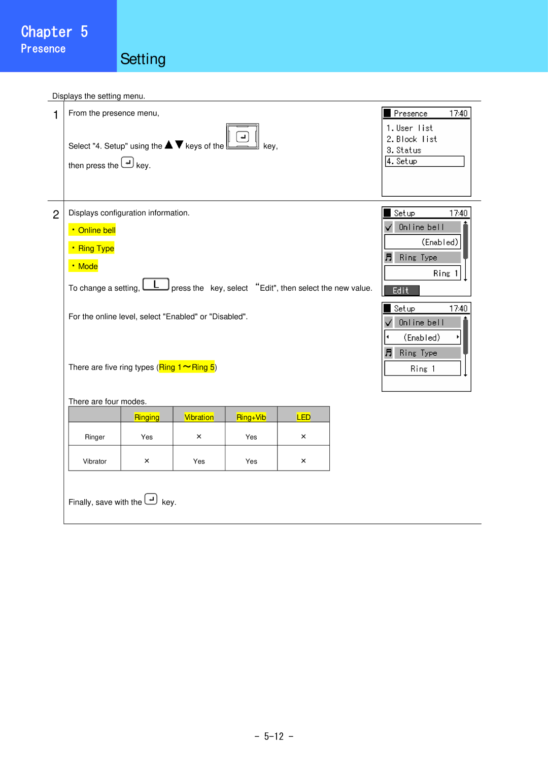 Hitachi 3000 user manual HowPresenceto Use Telephone Setting 